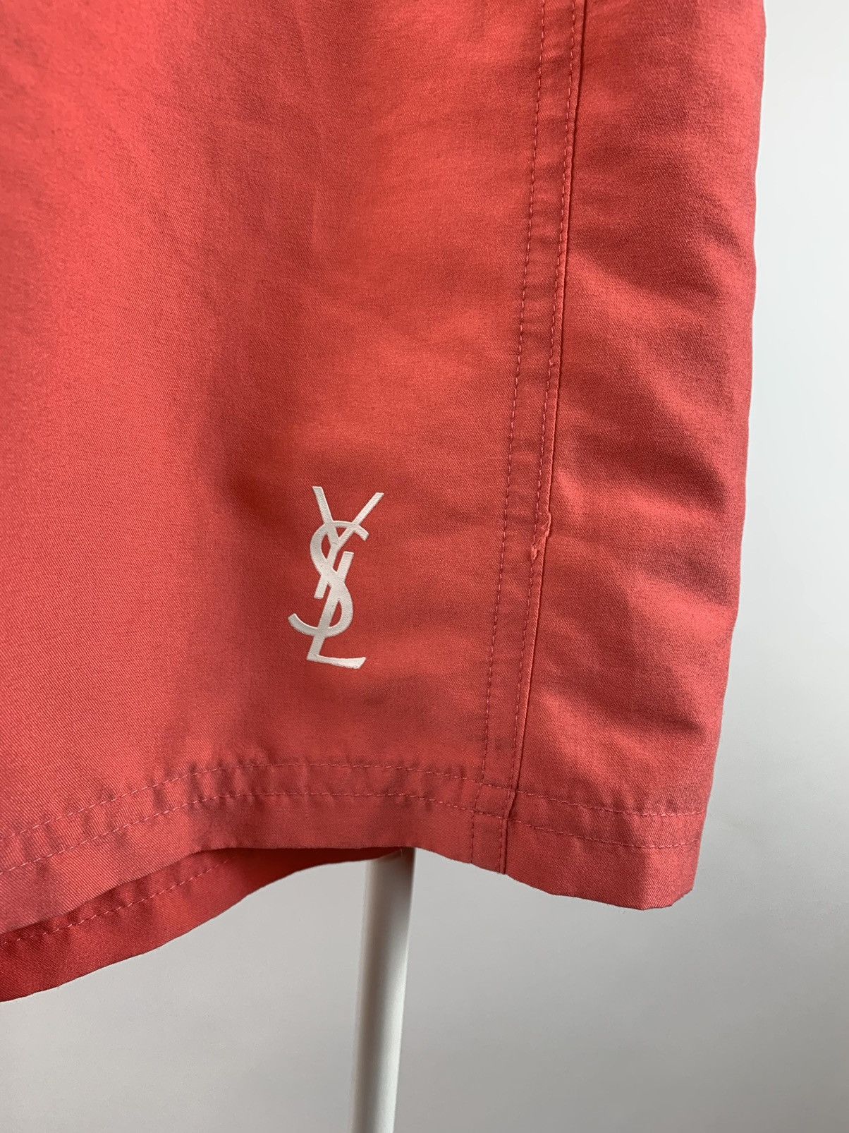 Vintage 90s Vintage Yves Saint Laurent YSL Pink Swimming Shorts Size US 33 - 5 Thumbnail