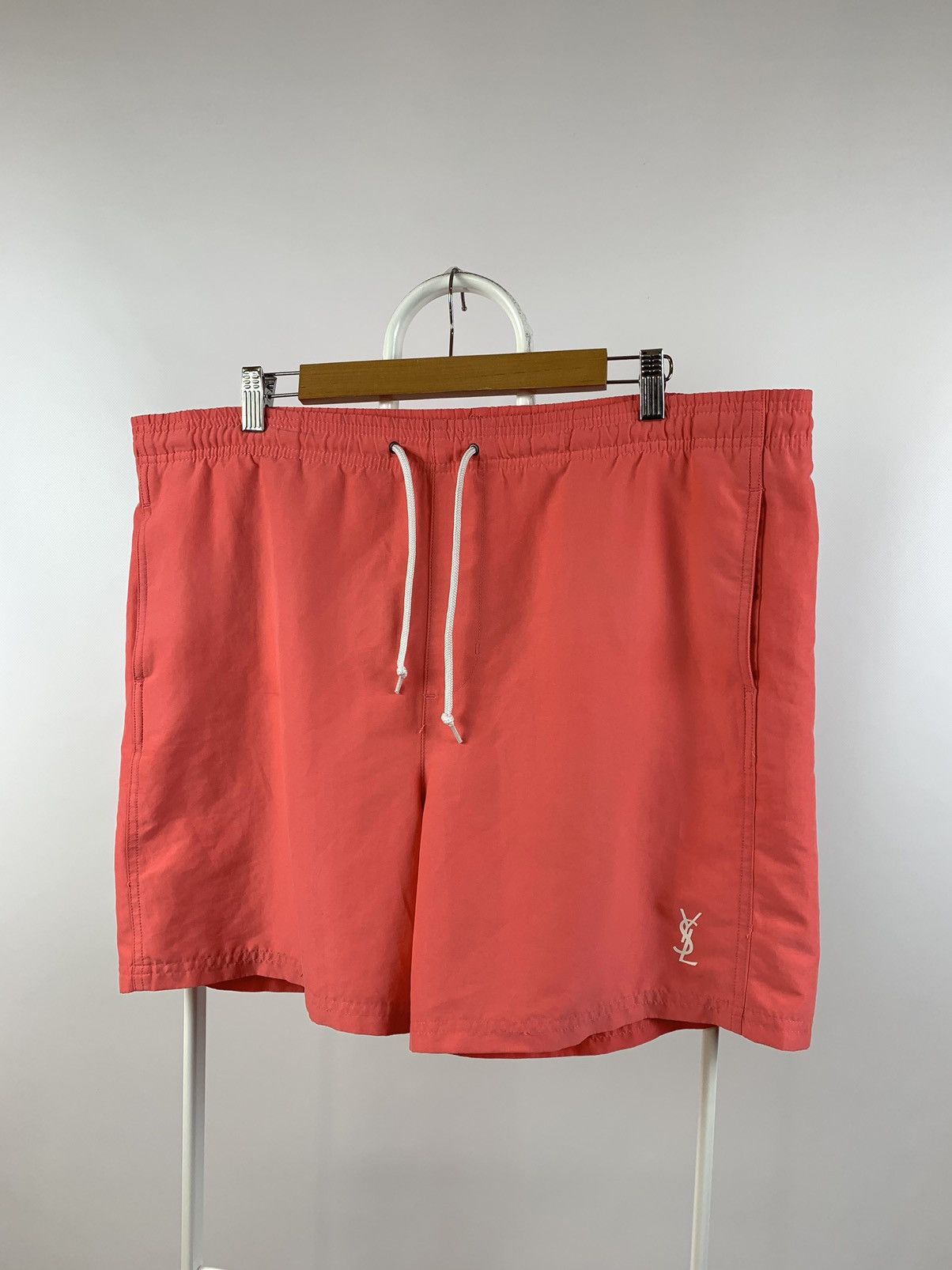 Vintage 90s Vintage Yves Saint Laurent YSL Pink Swimming Shorts Size US 33 - 1 Thumbnail