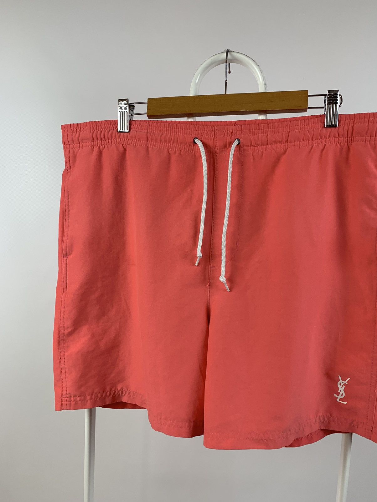 Vintage 90s Vintage Yves Saint Laurent YSL Pink Swimming Shorts Size US 33 - 4 Thumbnail