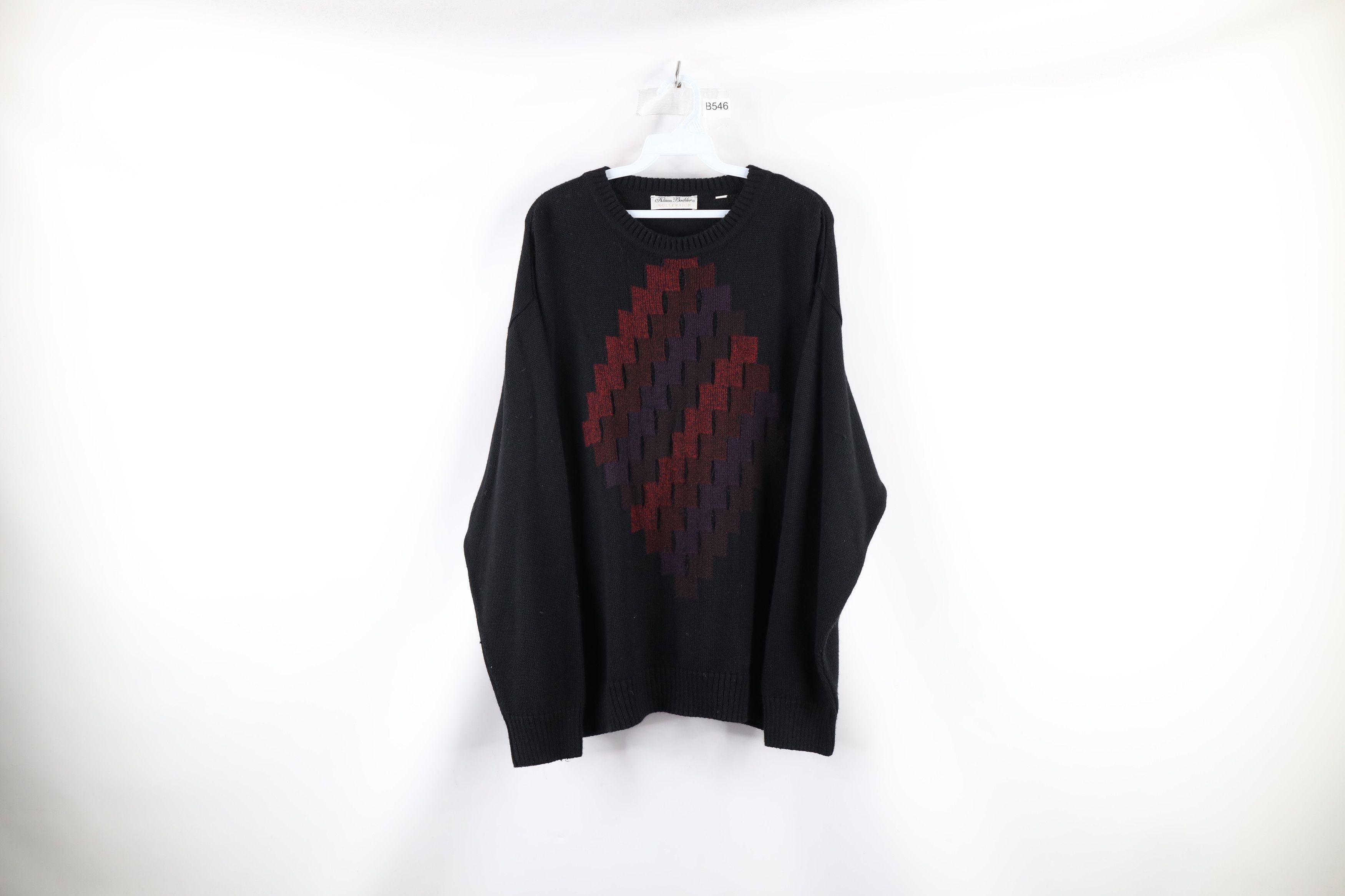 Vintage 90s Streetwear Blend Knit Crewneck Sweater Black
