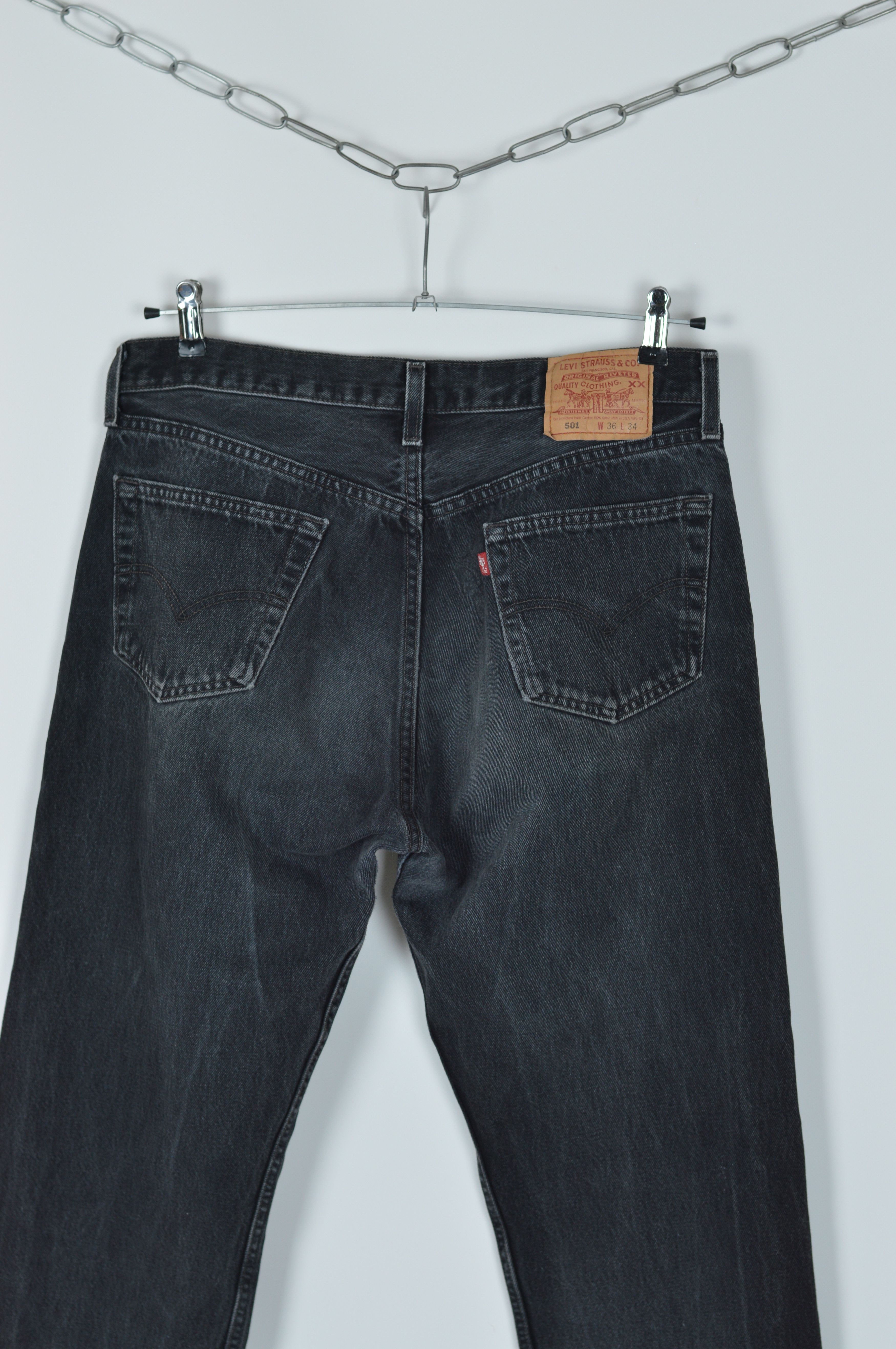 Levi's × Levi's Vintage Clothing × Vintage Vintage Levi's 501 XX Smoked Black Made In Usa Denim Pant Size US 36 / EU 52 - 10 Thumbnail