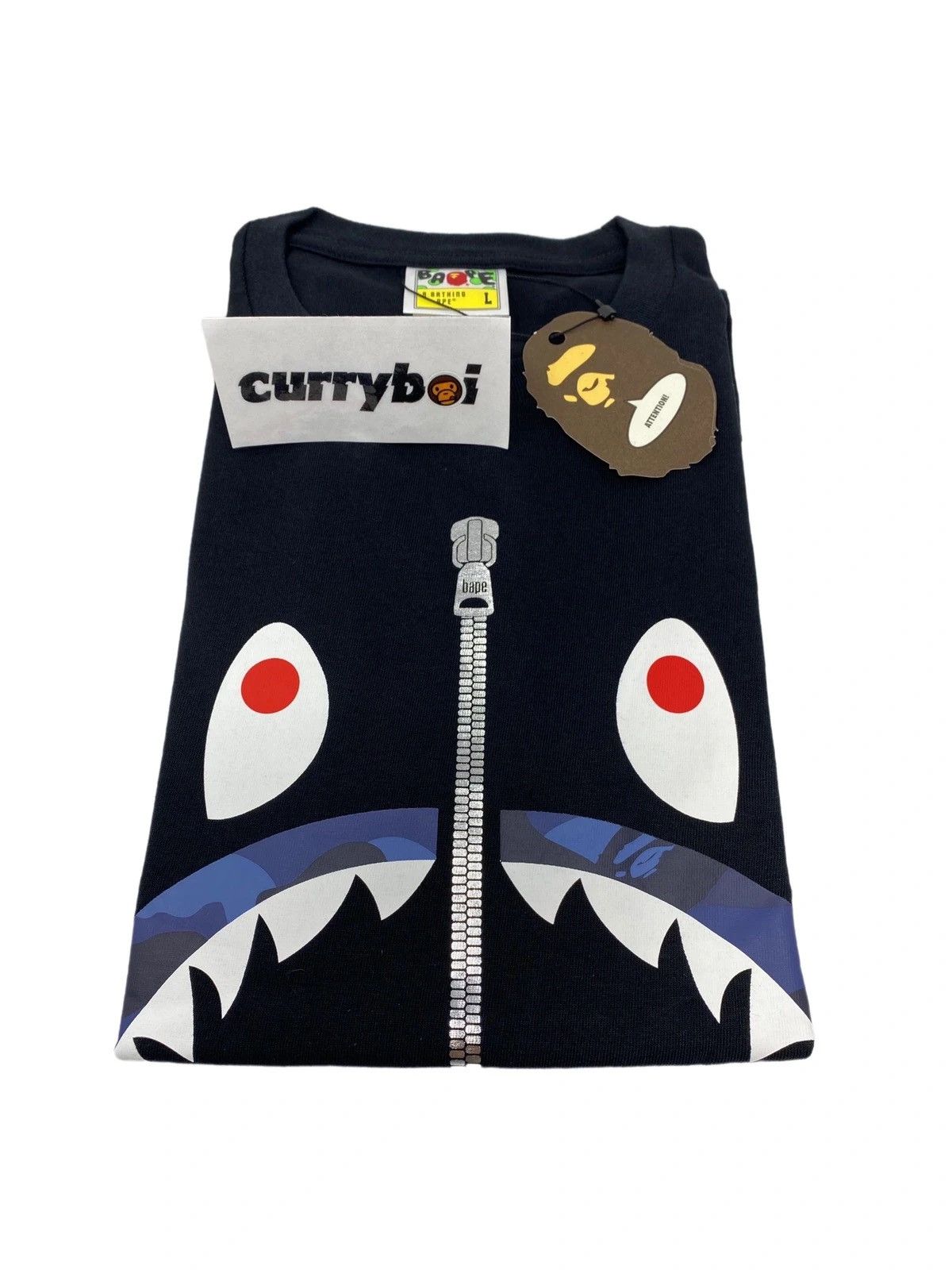 Bape BLUE BAPE Color Camo Shark T-Shirt Black/Navy Size US L / EU 52-54 / 3 - 3 Thumbnail