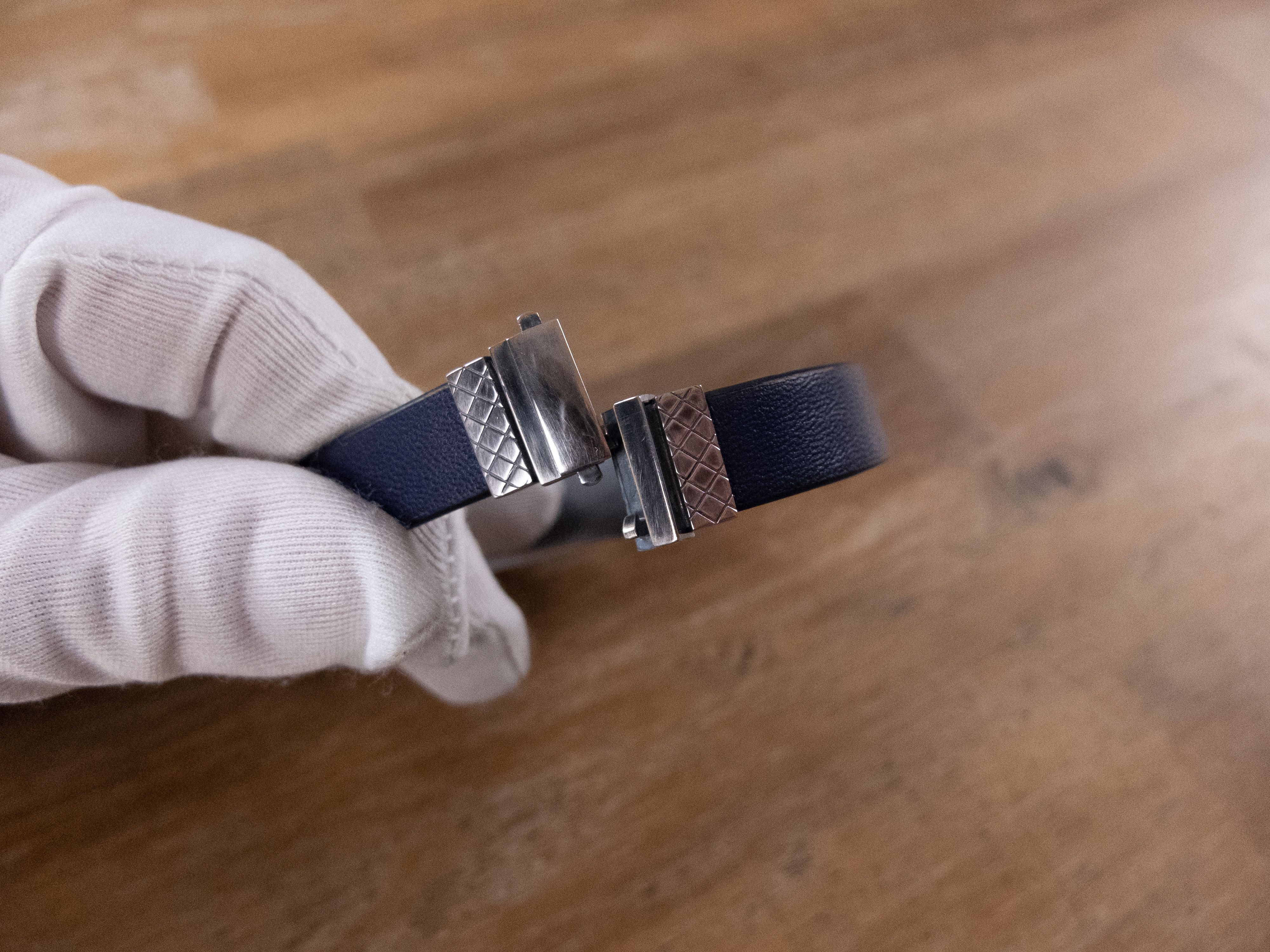 Bottega Veneta BOTTEGA VENETA blue lambskin silver leather bracelet Large q Size ONE SIZE - 7 Thumbnail