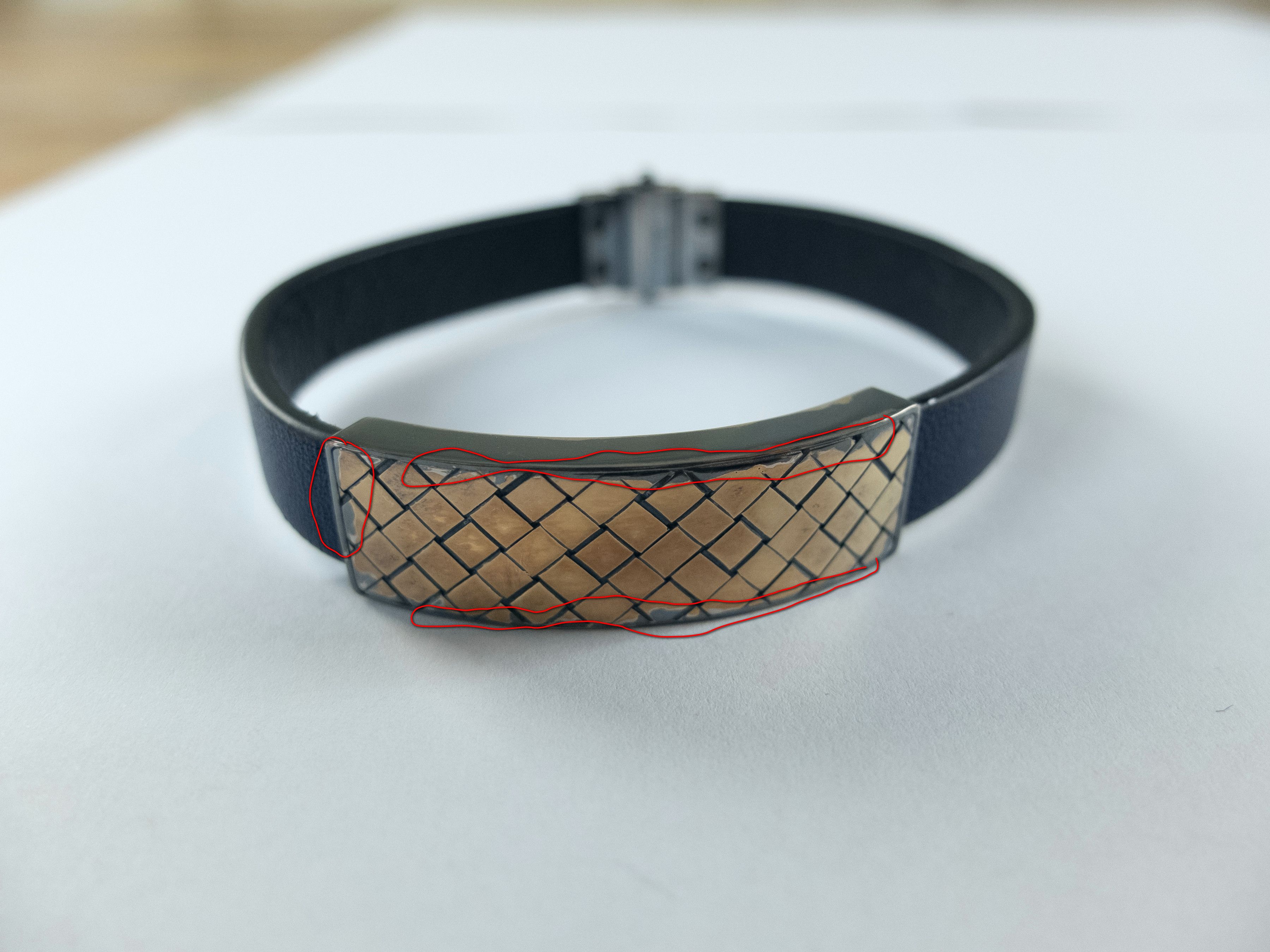 Bottega Veneta BOTTEGA VENETA blue lambskin silver leather bracelet Large q Size ONE SIZE - 3 Thumbnail