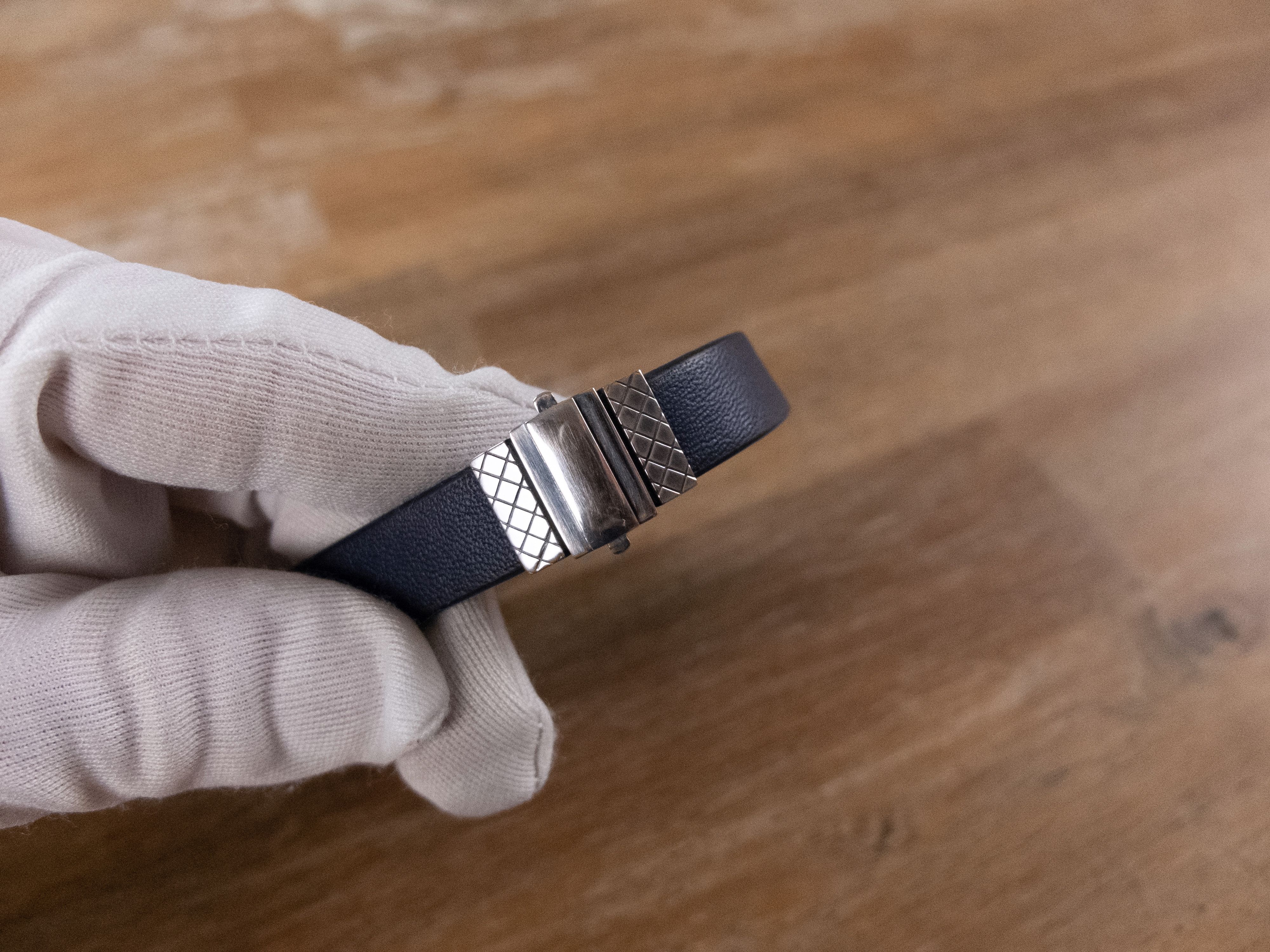 Bottega Veneta BOTTEGA VENETA blue lambskin silver leather bracelet Large q Size ONE SIZE - 6 Thumbnail