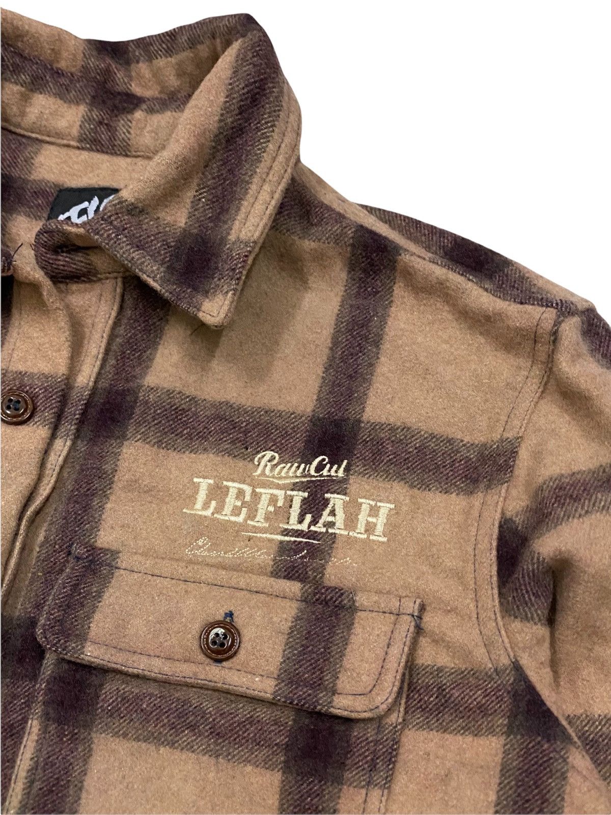 Flannel × Japanese Brand VINTAGE FLANNEL LEFLAH RAIN CUT WOOL FLEECE SHIRTS Size US M / EU 48-50 / 2 - 6 Thumbnail