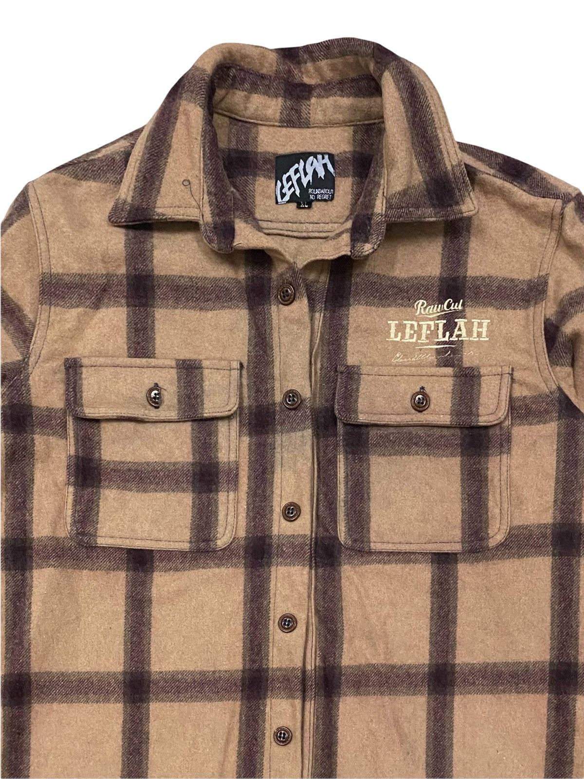 Flannel × Japanese Brand VINTAGE FLANNEL LEFLAH RAIN CUT WOOL FLEECE SHIRTS Size US M / EU 48-50 / 2 - 4 Thumbnail