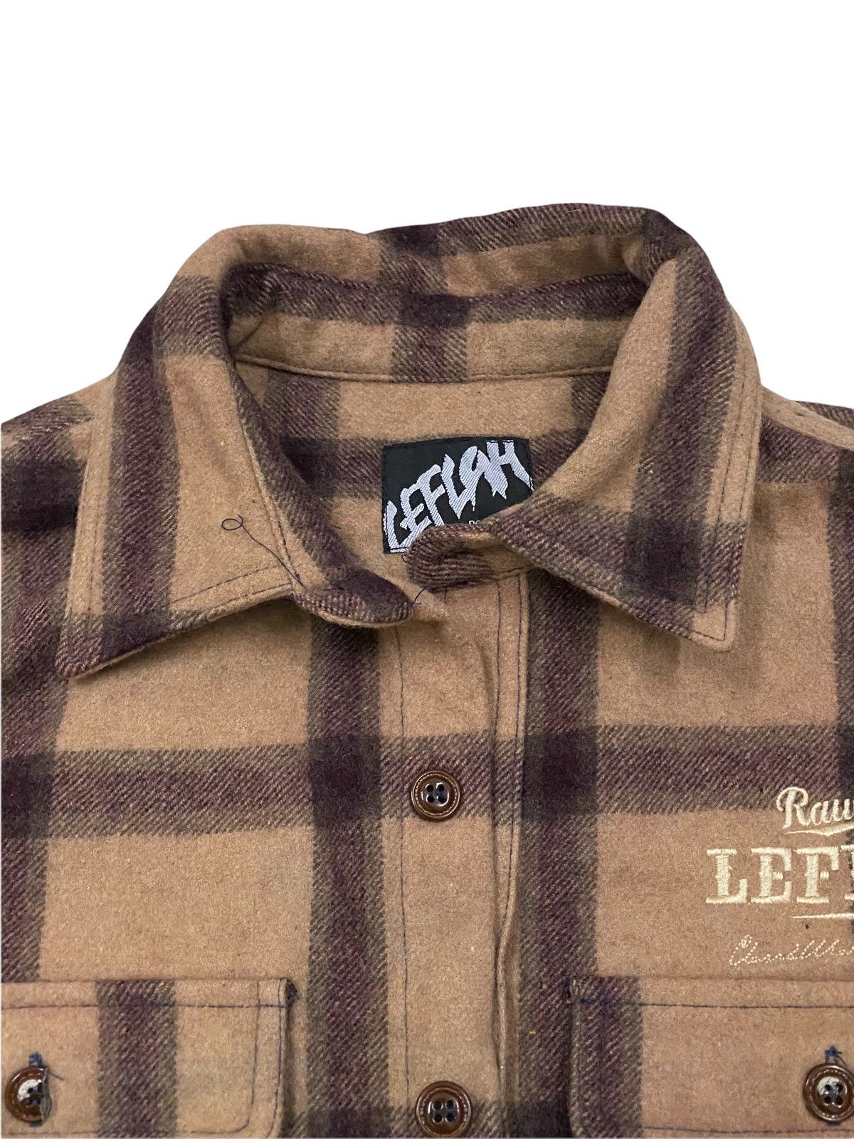Flannel × Japanese Brand VINTAGE FLANNEL LEFLAH RAIN CUT WOOL FLEECE SHIRTS Size US M / EU 48-50 / 2 - 5 Thumbnail