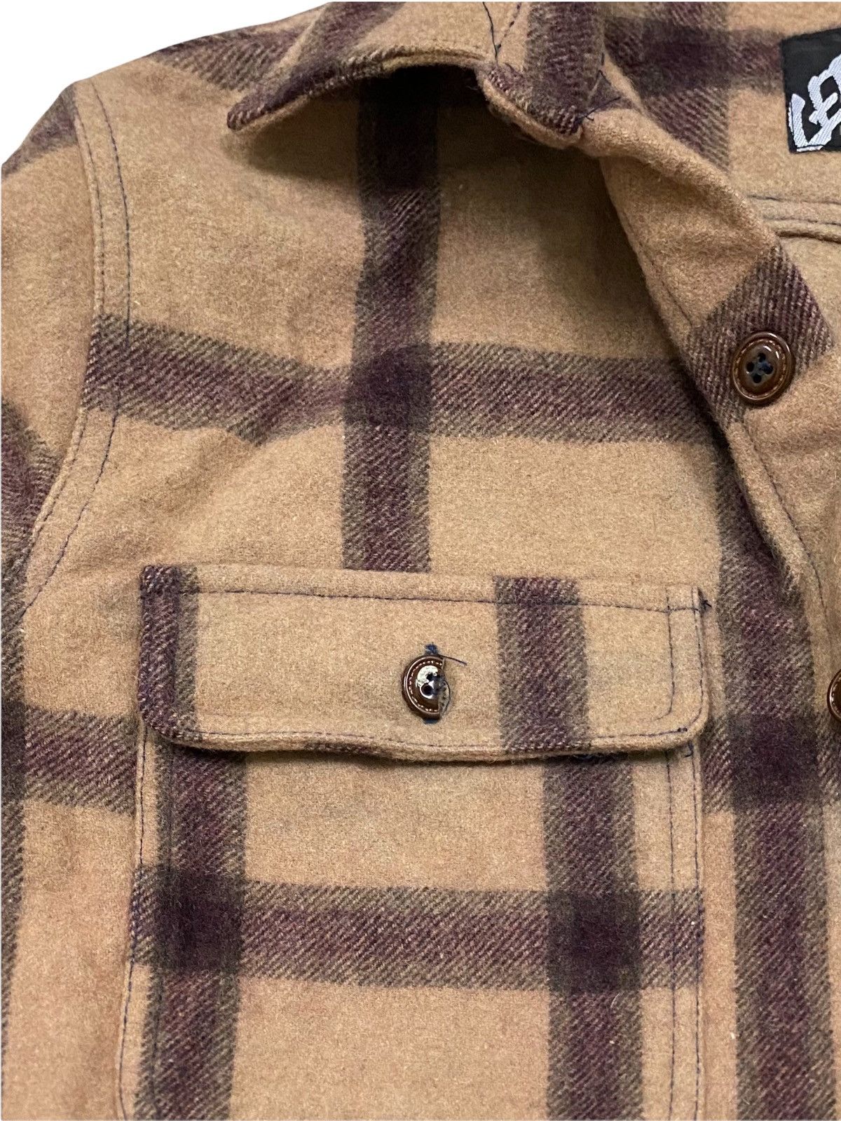 Flannel × Japanese Brand VINTAGE FLANNEL LEFLAH RAIN CUT WOOL FLEECE SHIRTS Size US M / EU 48-50 / 2 - 9 Thumbnail