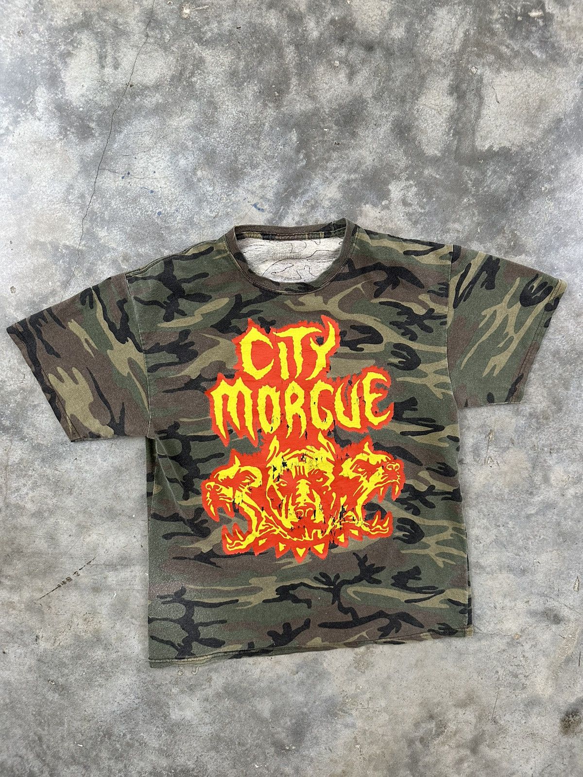 image of City Morgue Camo Logo As Good As Dead Tee Sz. Large Dog, Men's