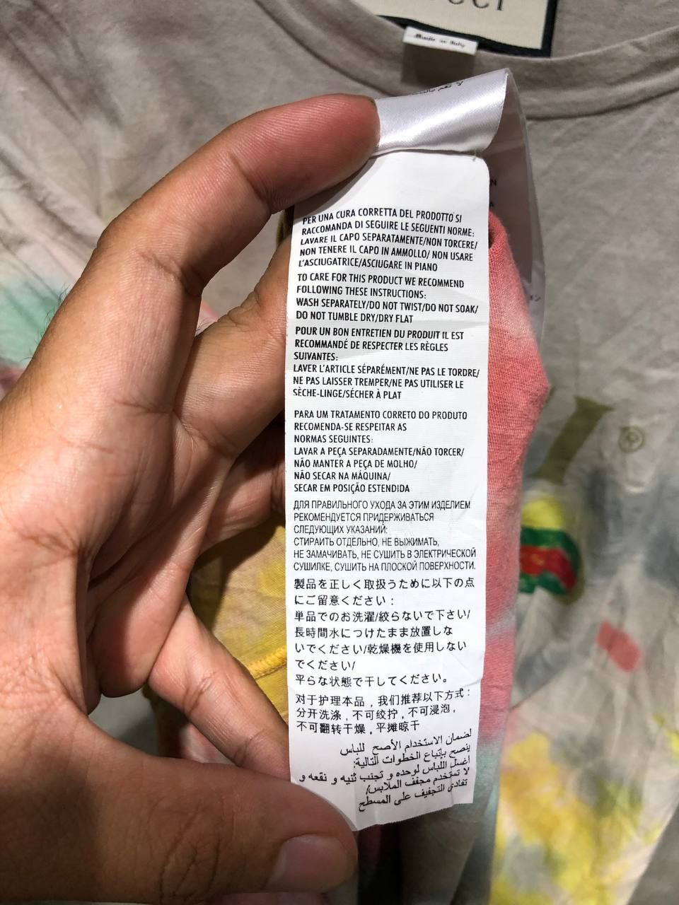Gucci Gucci Logo Multicolored dyed tee Size US M / EU 48-50 / 2 - 13 Thumbnail