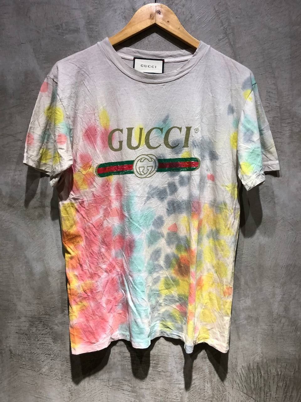 Gucci Gucci Logo Multicolored dyed tee Size US M / EU 48-50 / 2 - 1 Thumbnail