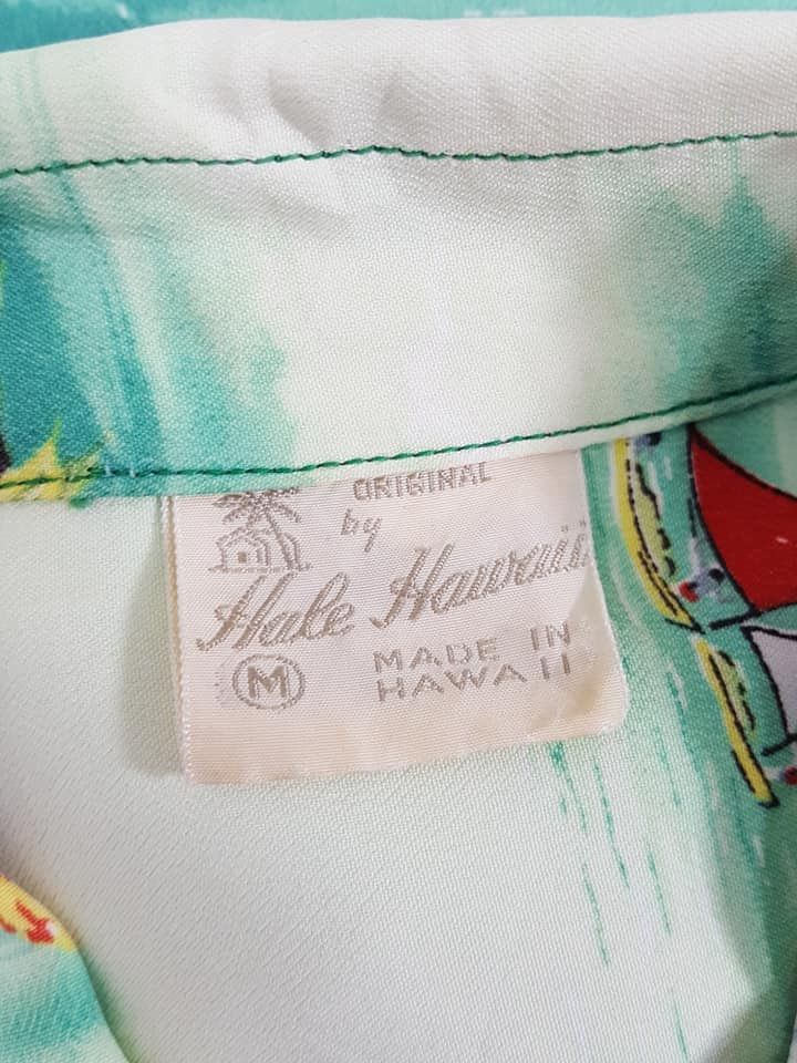 Vintage Vtg. 1940's 50's Hale Hawaii Crepe Rayon Hawaiian Shirt Size US M / EU 48-50 / 2 - 3 Thumbnail