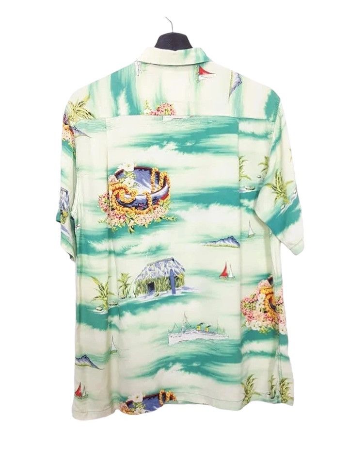 Vintage Vtg. 1940's 50's Hale Hawaii Crepe Rayon Hawaiian Shirt Size US M / EU 48-50 / 2 - 2 Thumbnail