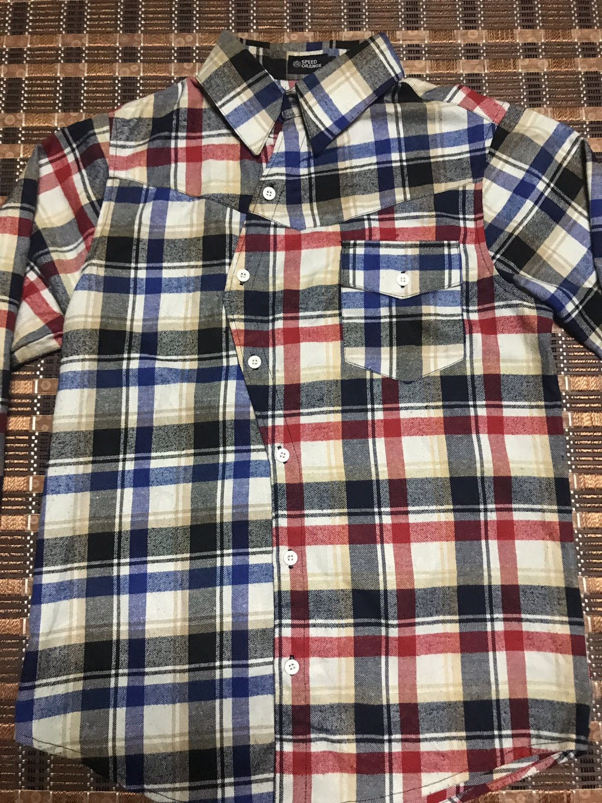 Japanese Brand STEAL🔥 ASYMMETRICAL FLANNEL BY SPEED ORANGE Size M / US 6-8 / IT 42-44 - 9 Thumbnail