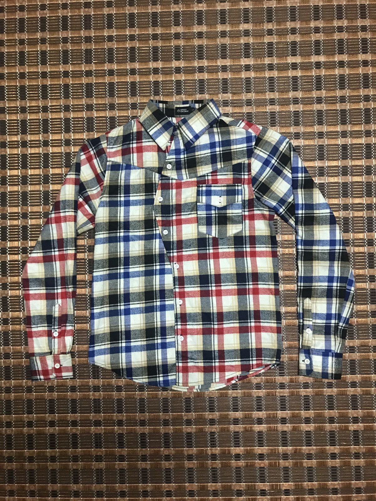 Japanese Brand STEAL🔥 ASYMMETRICAL FLANNEL BY SPEED ORANGE Size M / US 6-8 / IT 42-44 - 8 Thumbnail