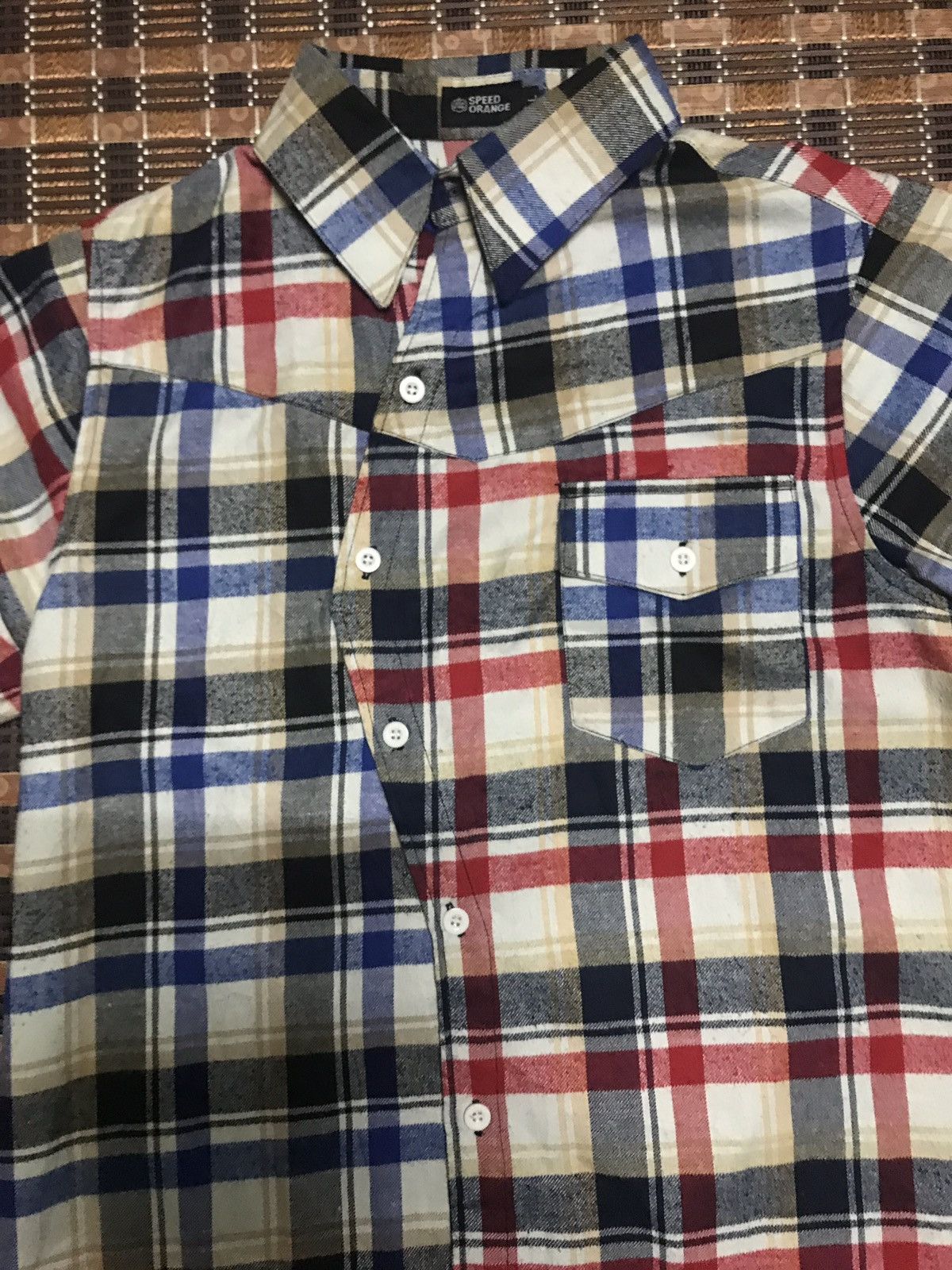 Japanese Brand STEAL🔥 ASYMMETRICAL FLANNEL BY SPEED ORANGE Size M / US 6-8 / IT 42-44 - 2 Thumbnail