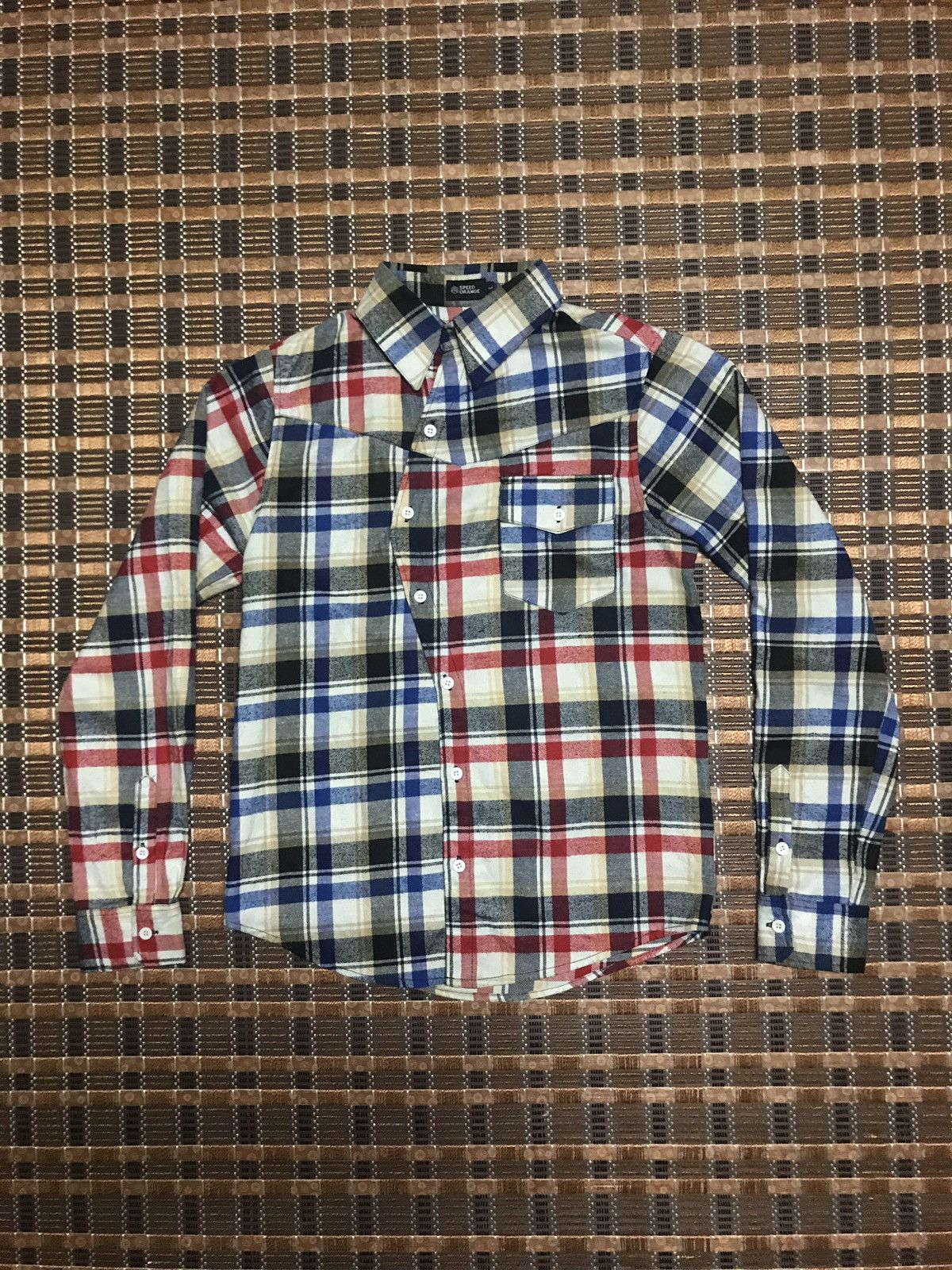 Japanese Brand STEAL🔥 ASYMMETRICAL FLANNEL BY SPEED ORANGE Size M / US 6-8 / IT 42-44 - 1 Thumbnail