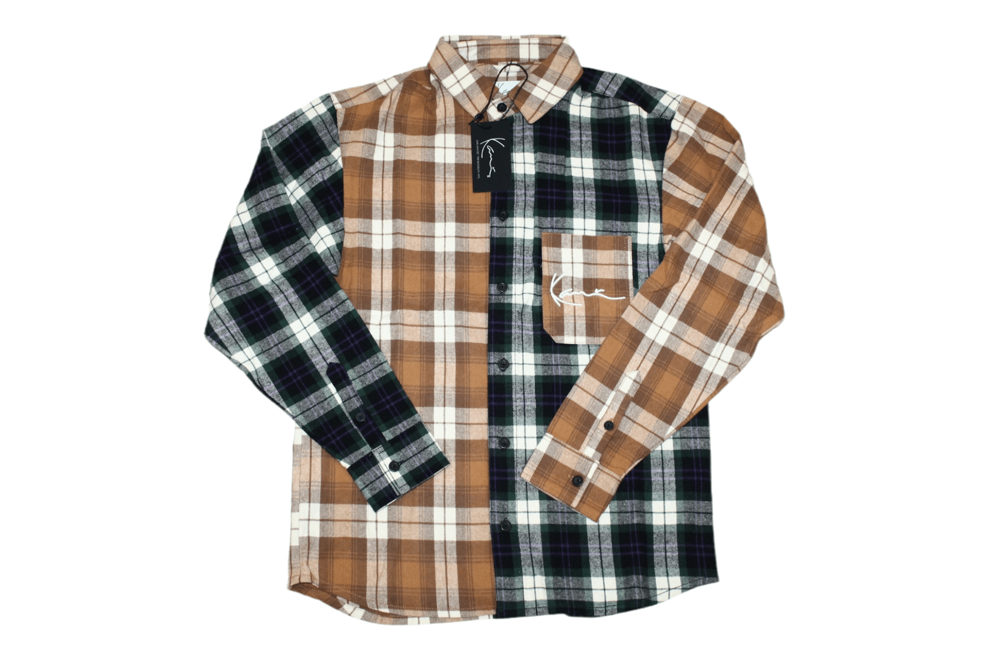 Karl Kani Karl Kani Signature Plaid Colorblock Rugged Flannel Shirt Size US S / EU 44-46 / 1 - 1 Thumbnail