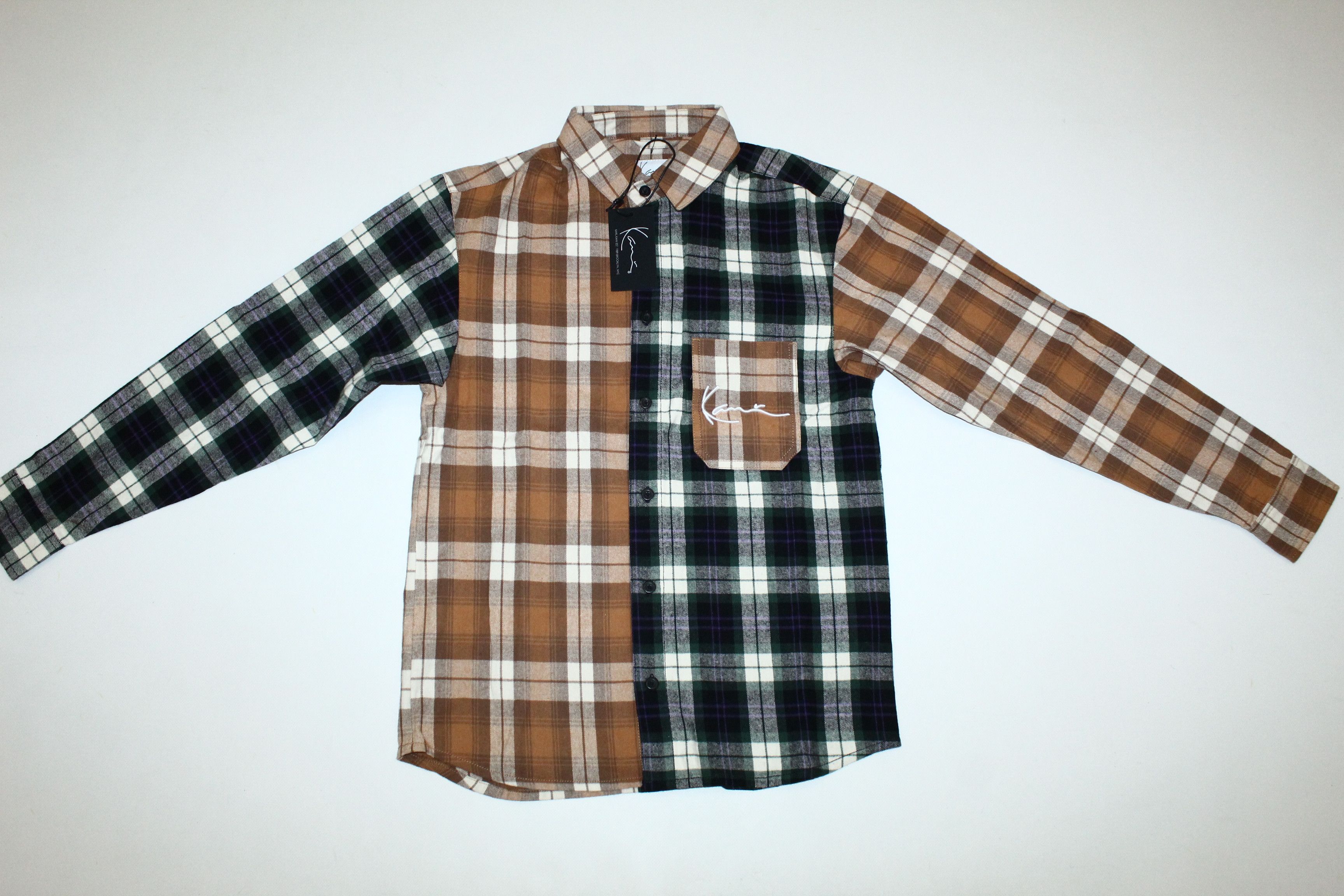 Karl Kani Karl Kani Signature Plaid Colorblock Rugged Flannel Shirt Size US S / EU 44-46 / 1 - 2 Thumbnail