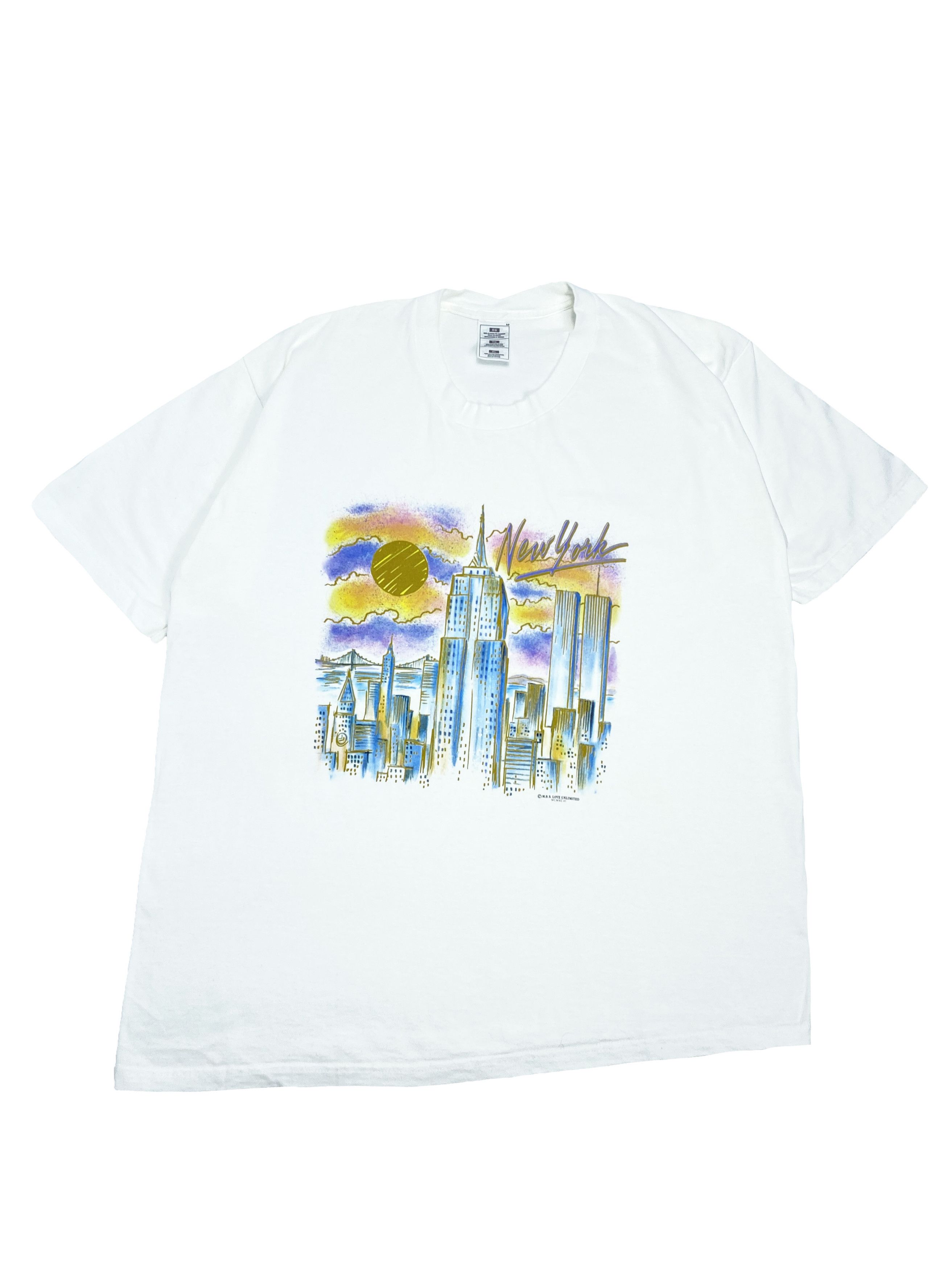 Vintage New York 1996 Vintage Manhattan Printed Art T-Shirt Tee Size US XL / EU 56 / 4 - 1 Thumbnail