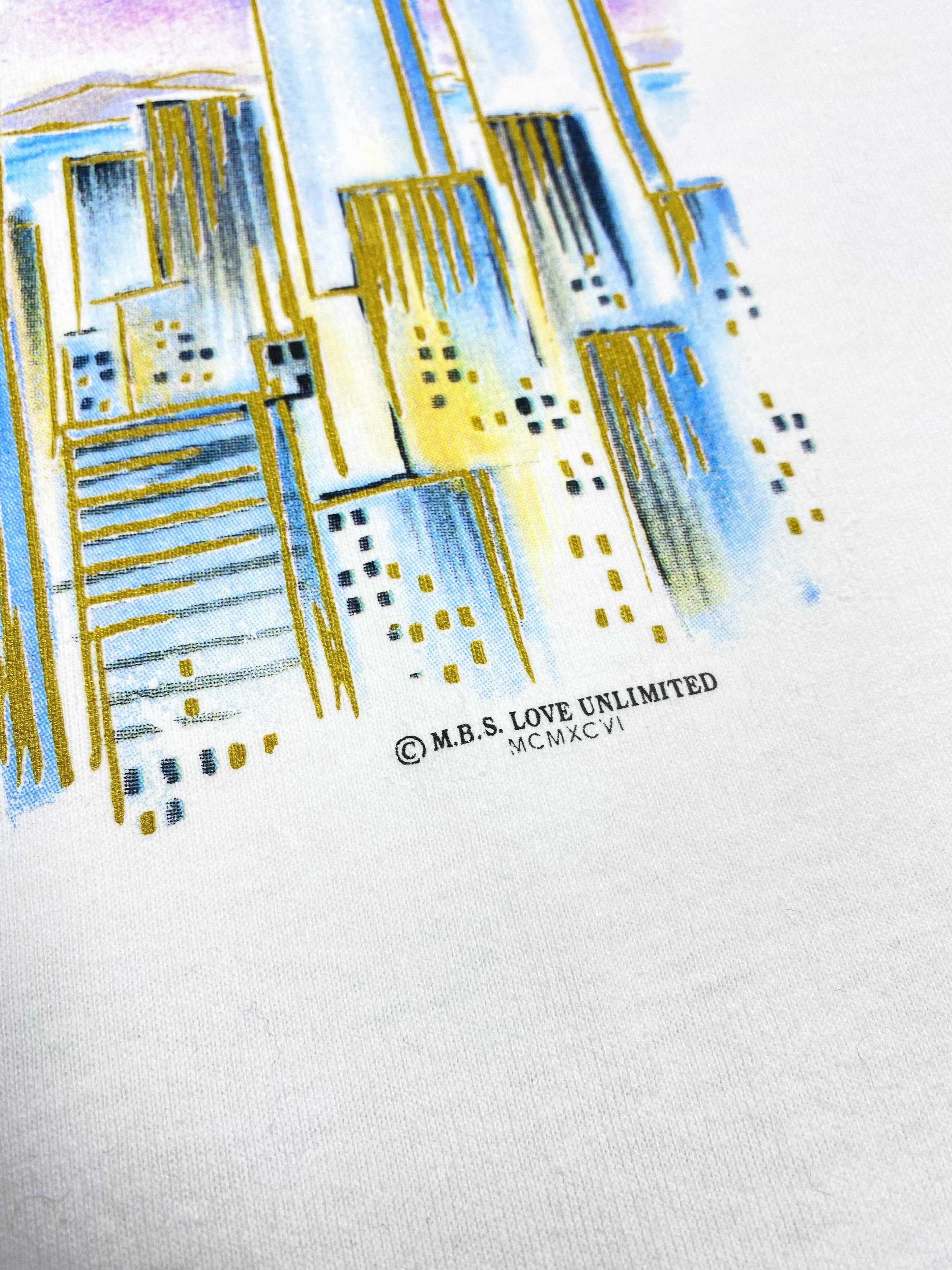 Vintage New York 1996 Vintage Manhattan Printed Art T-Shirt Tee Size US XL / EU 56 / 4 - 3 Thumbnail