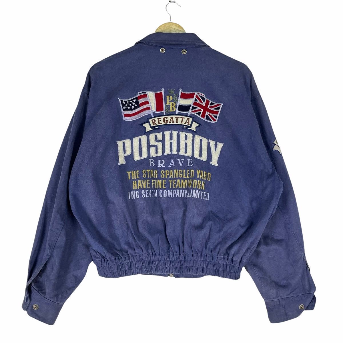 Vintage ❄️POSH BOY VARSITY PATCH BOMBER JACKET Size US L / EU 52-54 / 3 - 1 Thumbnail