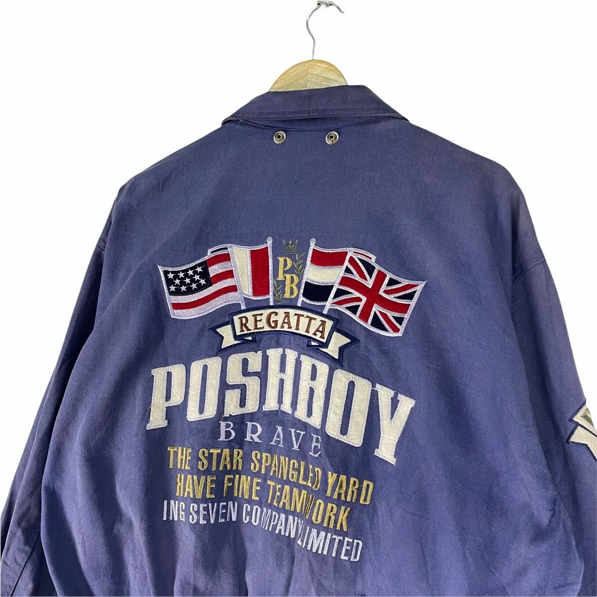 Vintage ❄️POSH BOY VARSITY PATCH BOMBER JACKET Size US L / EU 52-54 / 3 - 8 Thumbnail