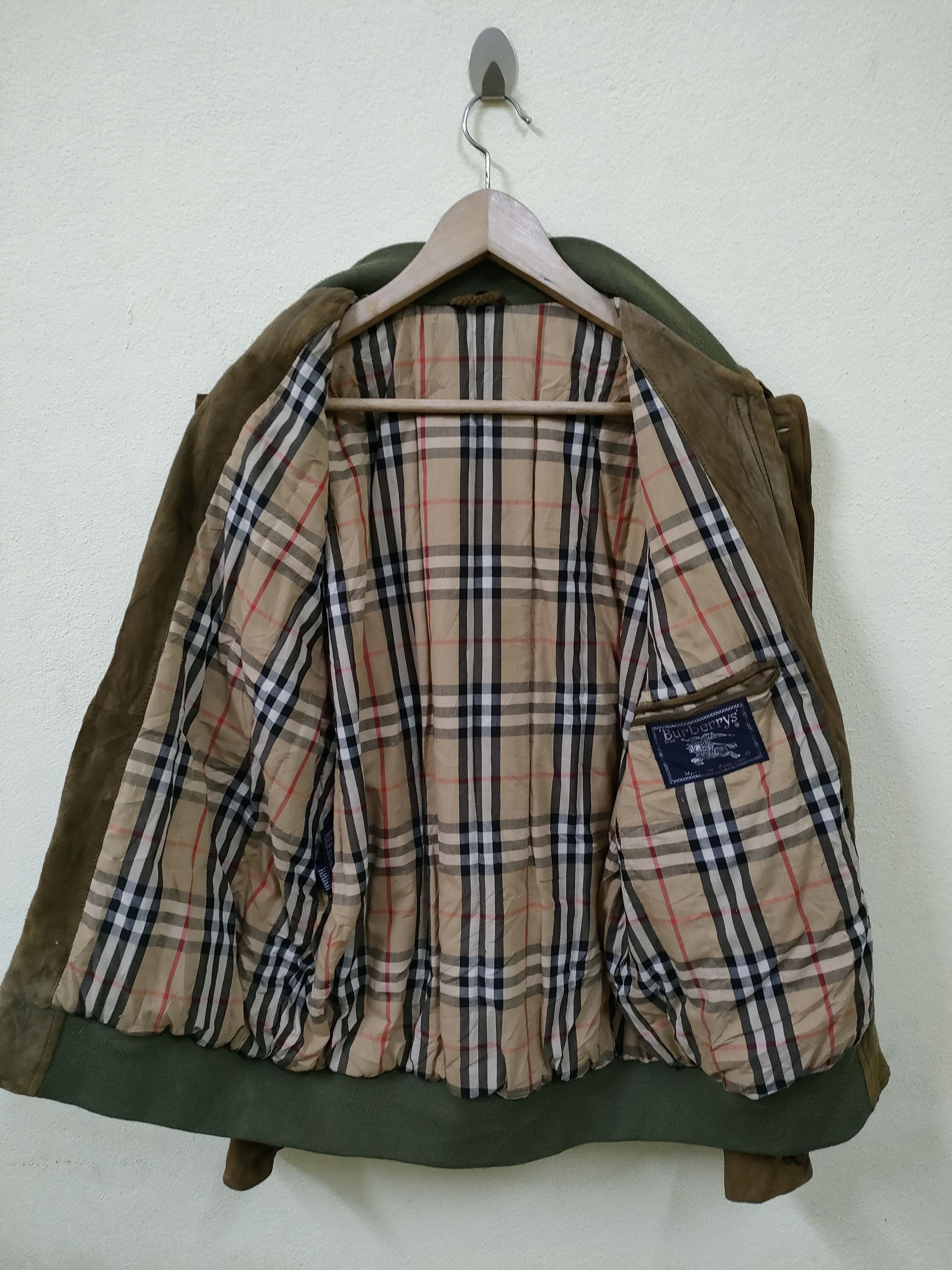 Burberry × Vintage Vintage Burberrys Suede Leather College Jacket Size US M / EU 48-50 / 2 - 14 Thumbnail