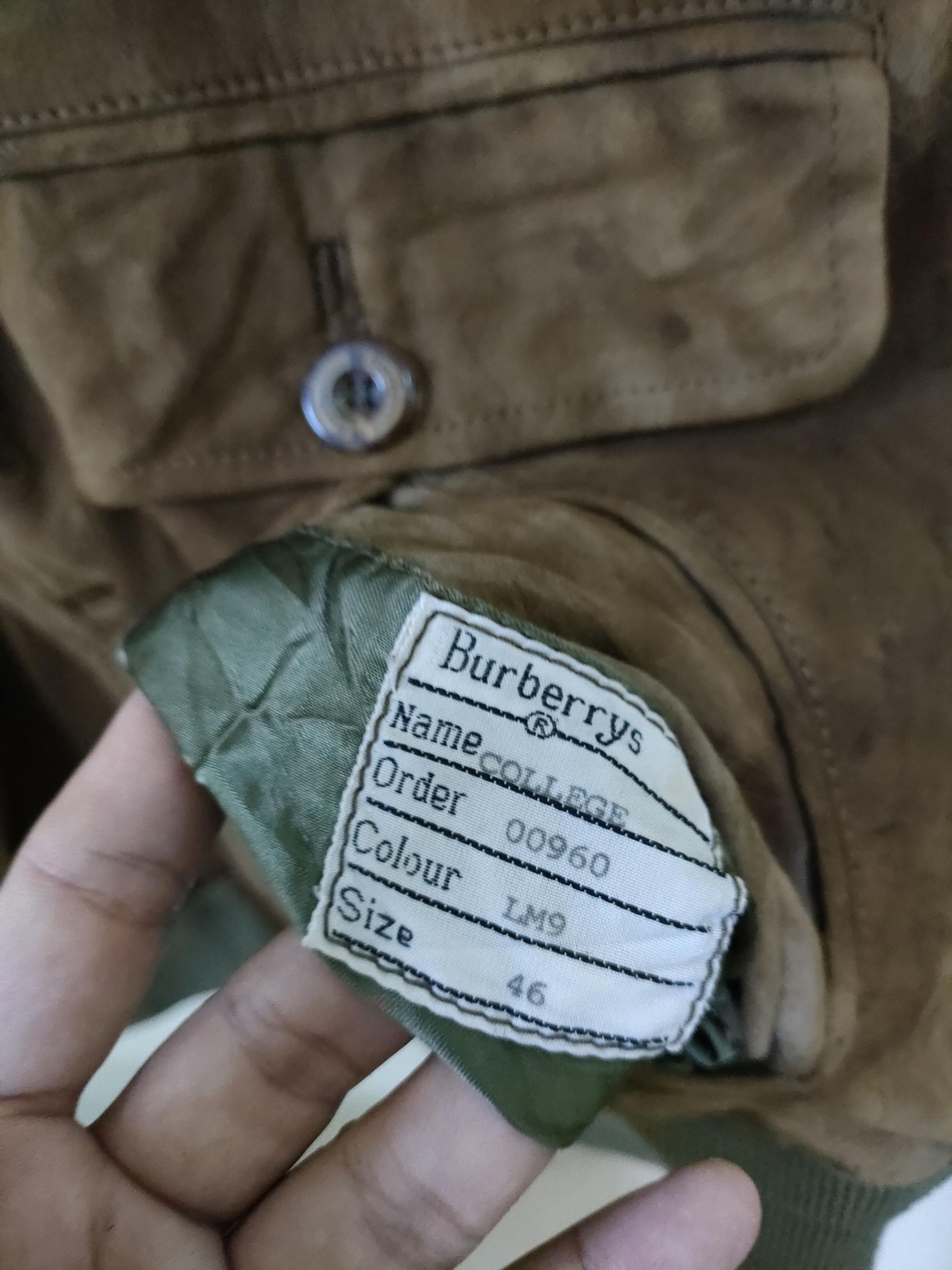 Burberry × Vintage Vintage Burberrys Suede Leather College Jacket Size US M / EU 48-50 / 2 - 16 Thumbnail