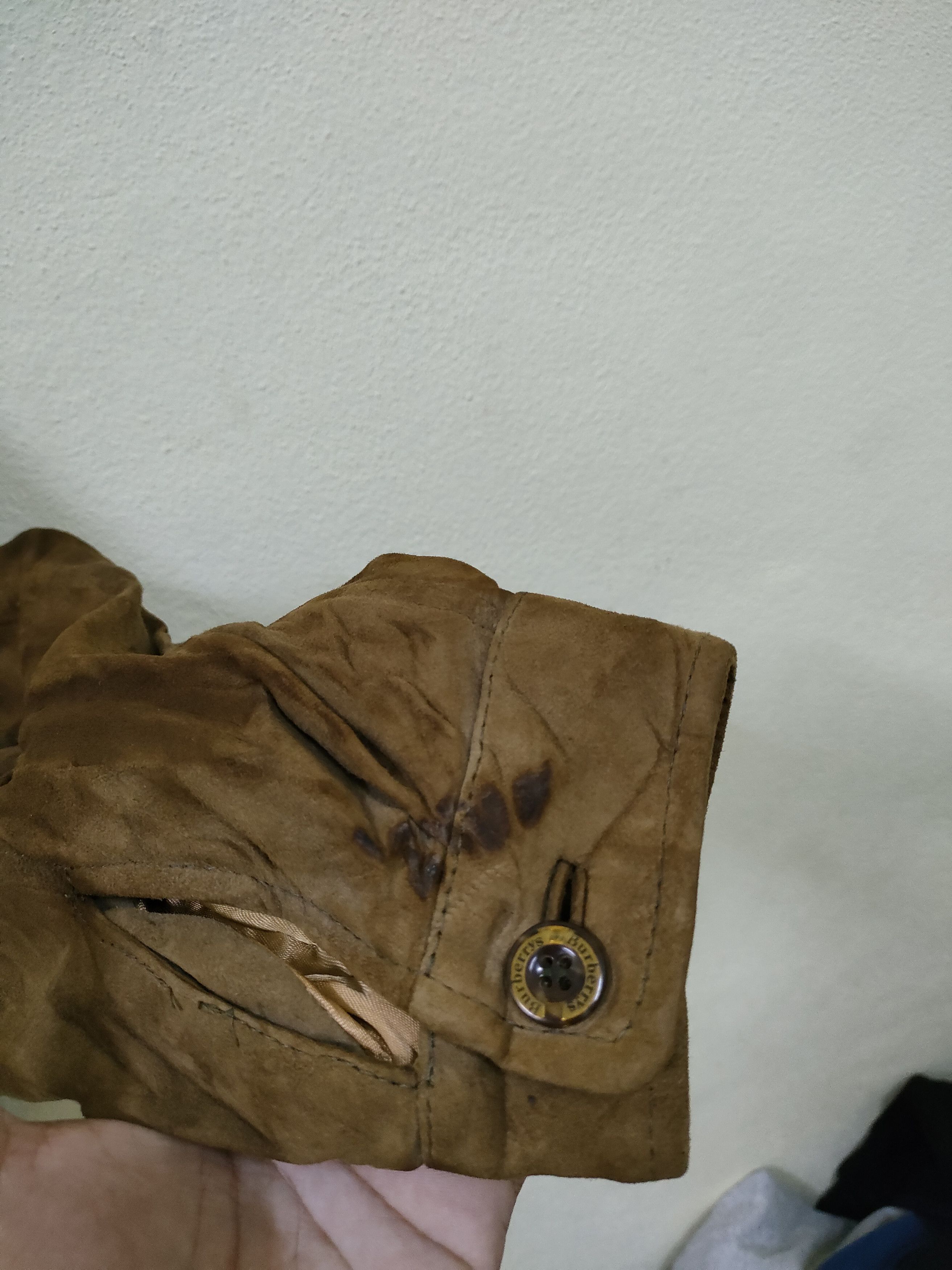 Burberry × Vintage Vintage Burberrys Suede Leather College Jacket Size US M / EU 48-50 / 2 - 7 Thumbnail