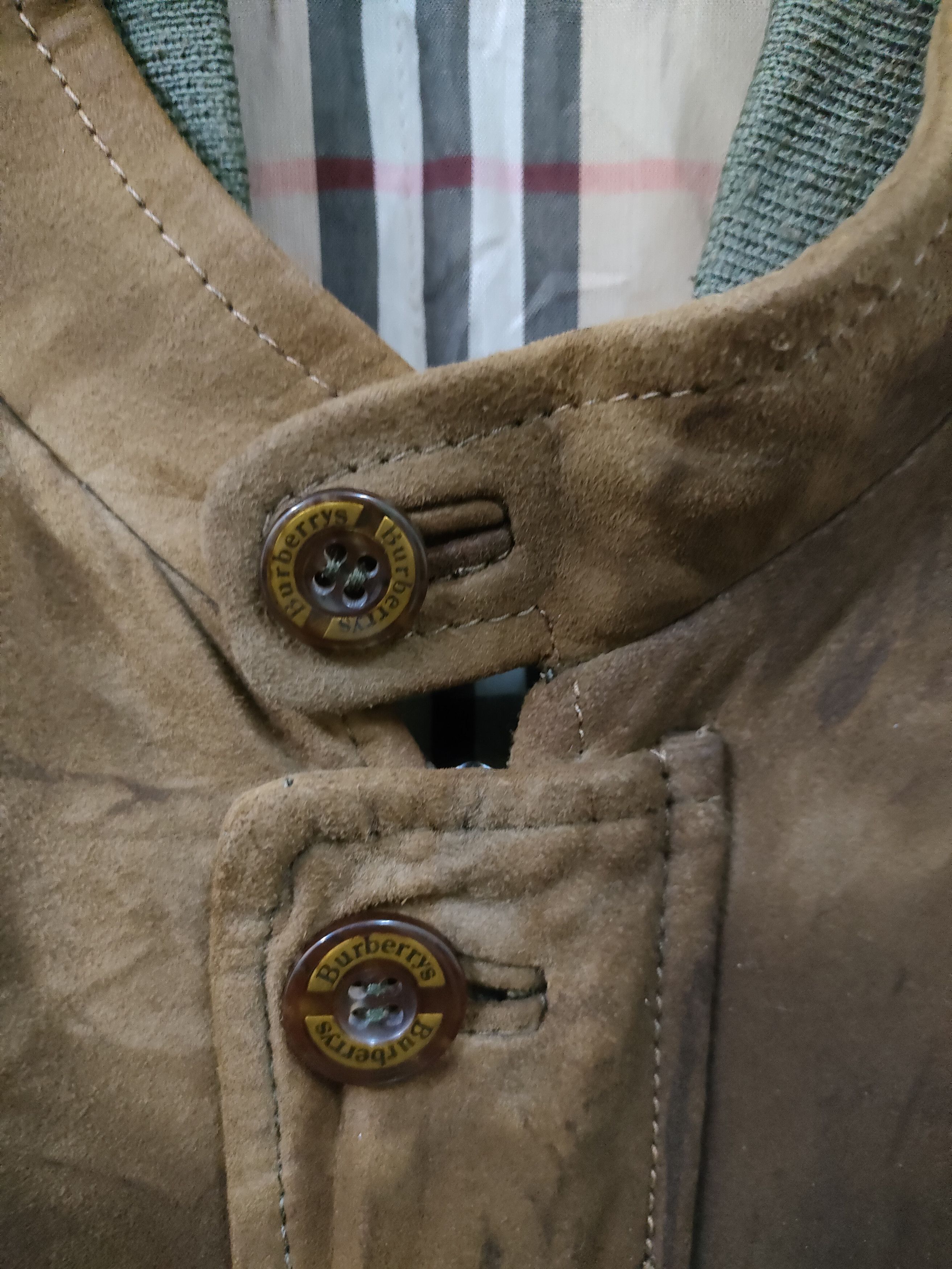Burberry × Vintage Vintage Burberrys Suede Leather College Jacket Size US M / EU 48-50 / 2 - 17 Thumbnail