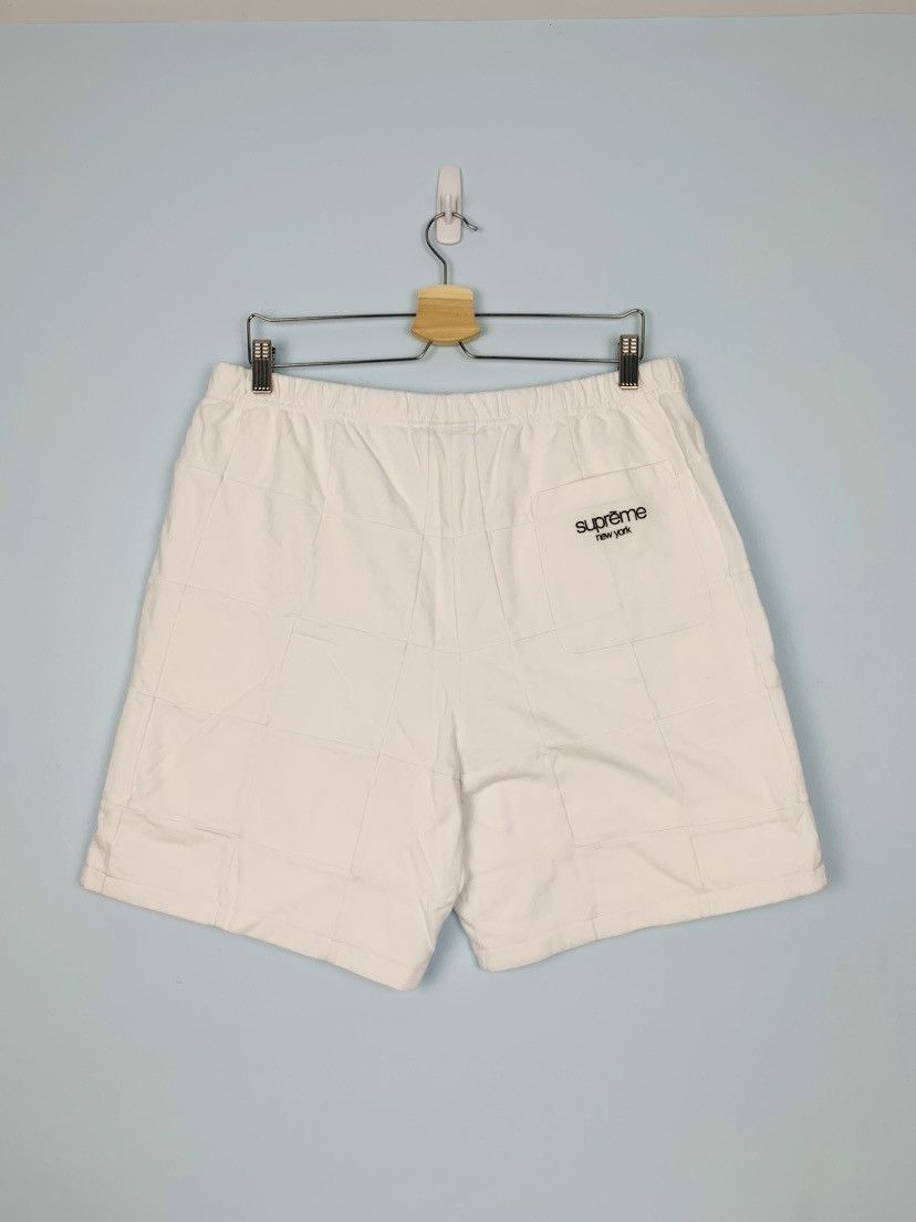 image of 2018 Supreme White Patchwork Pique Shorts Medium, Men's (Size 30)