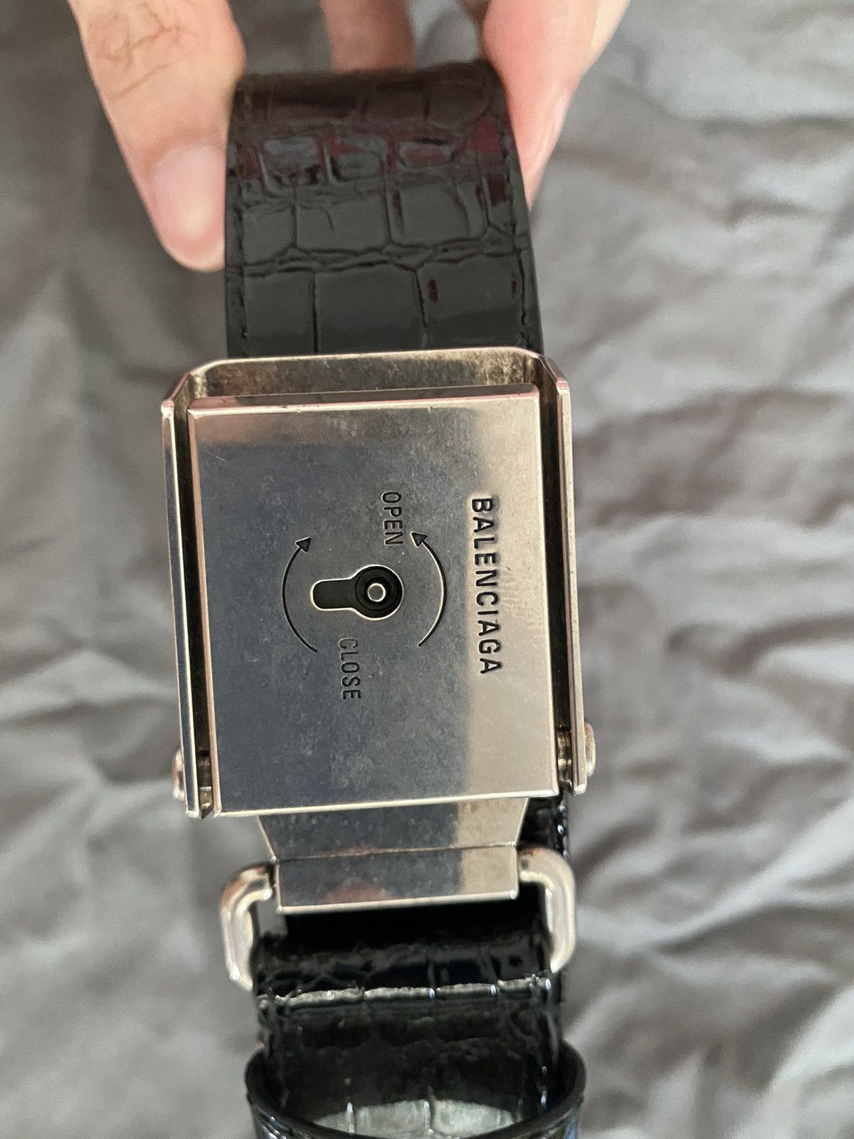 Balenciaga Balenciaga Crocodile Embossed Lock Belt Size 30 - 2 Thumbnail