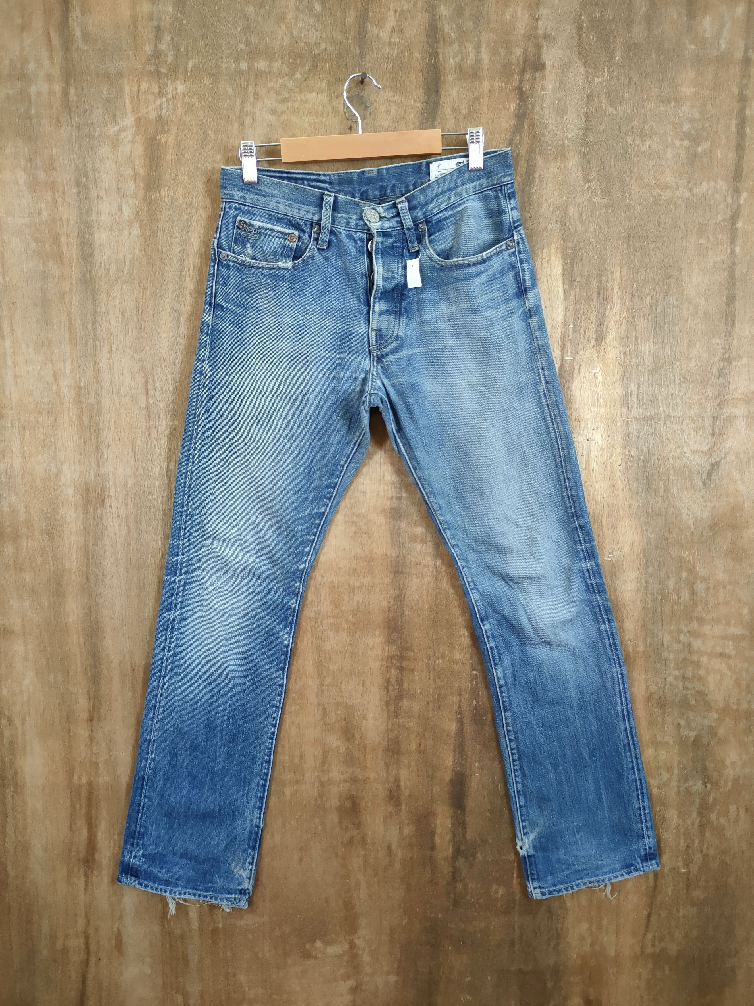 G-Star DL Gstar Raw distressed denim Japan streetwear pants #46-961 Size US 31 - 1 Thumbnail