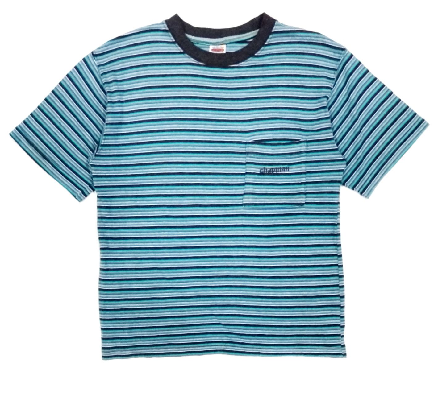 Designer RARE! CHAPMAN EMBORIDERED LOGO SINGLE POCKET STRIPES TEE Size US M / EU 48-50 / 2 - 1 Thumbnail