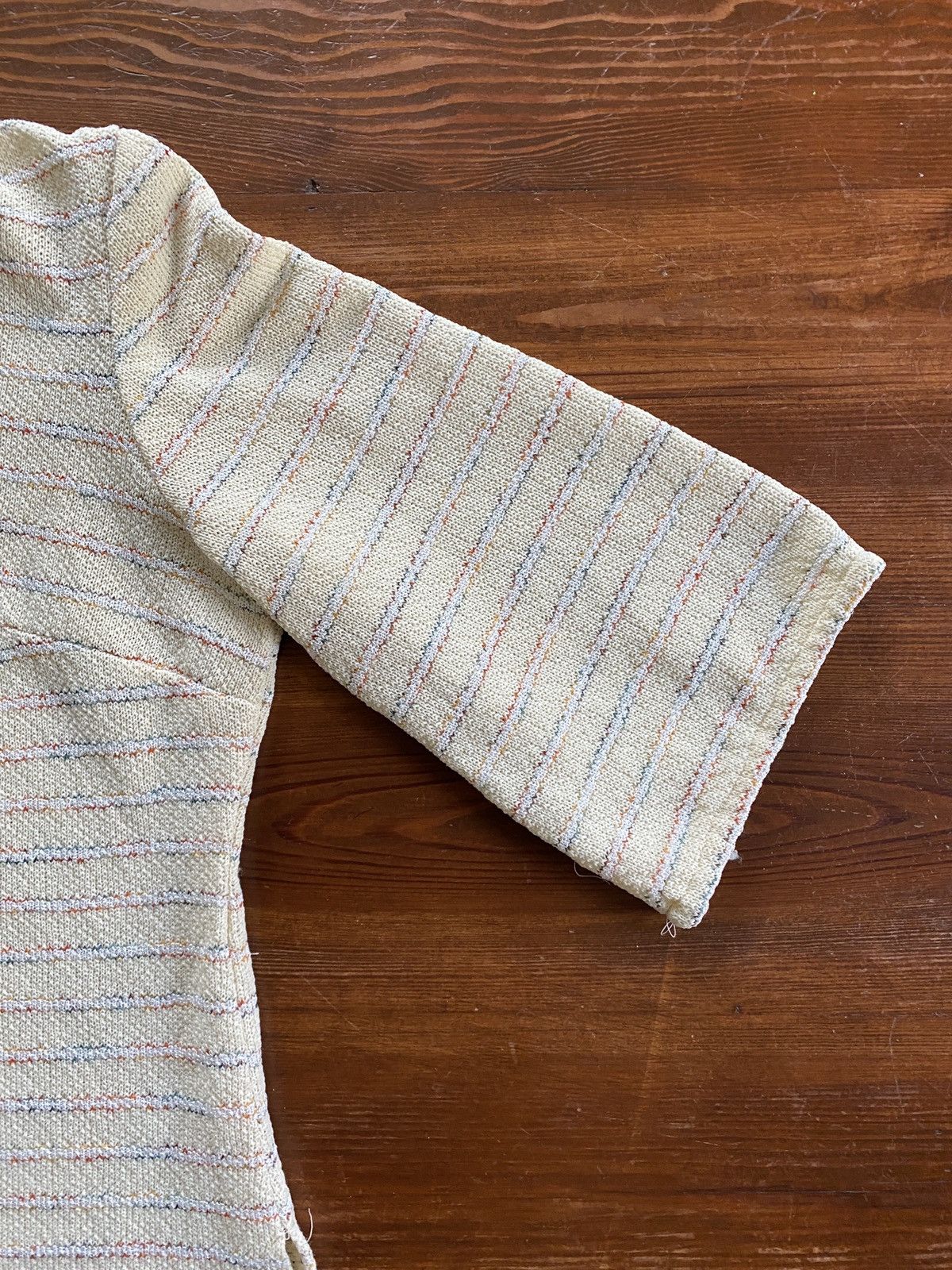 Vintage Vintage 70’s Polyester Knit Women’s V-Neck Shirt Size M / US 6-8 / IT 42-44 - 4 Thumbnail