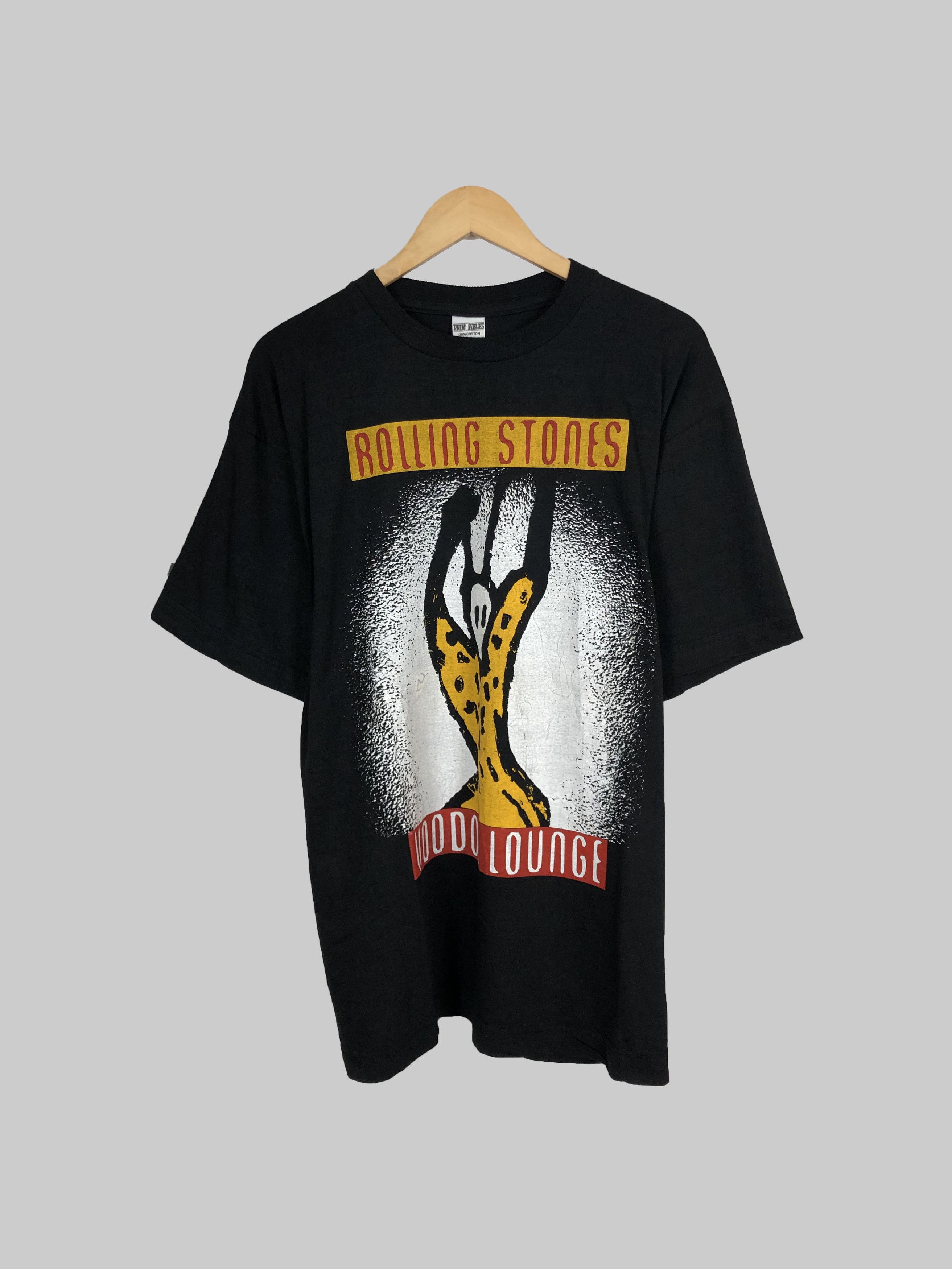 image of Band Tees x Rock T Shirt Vintage 90's Rolling Stones Voodoo Lounge Tour T-Shirt in Black (Size XL)