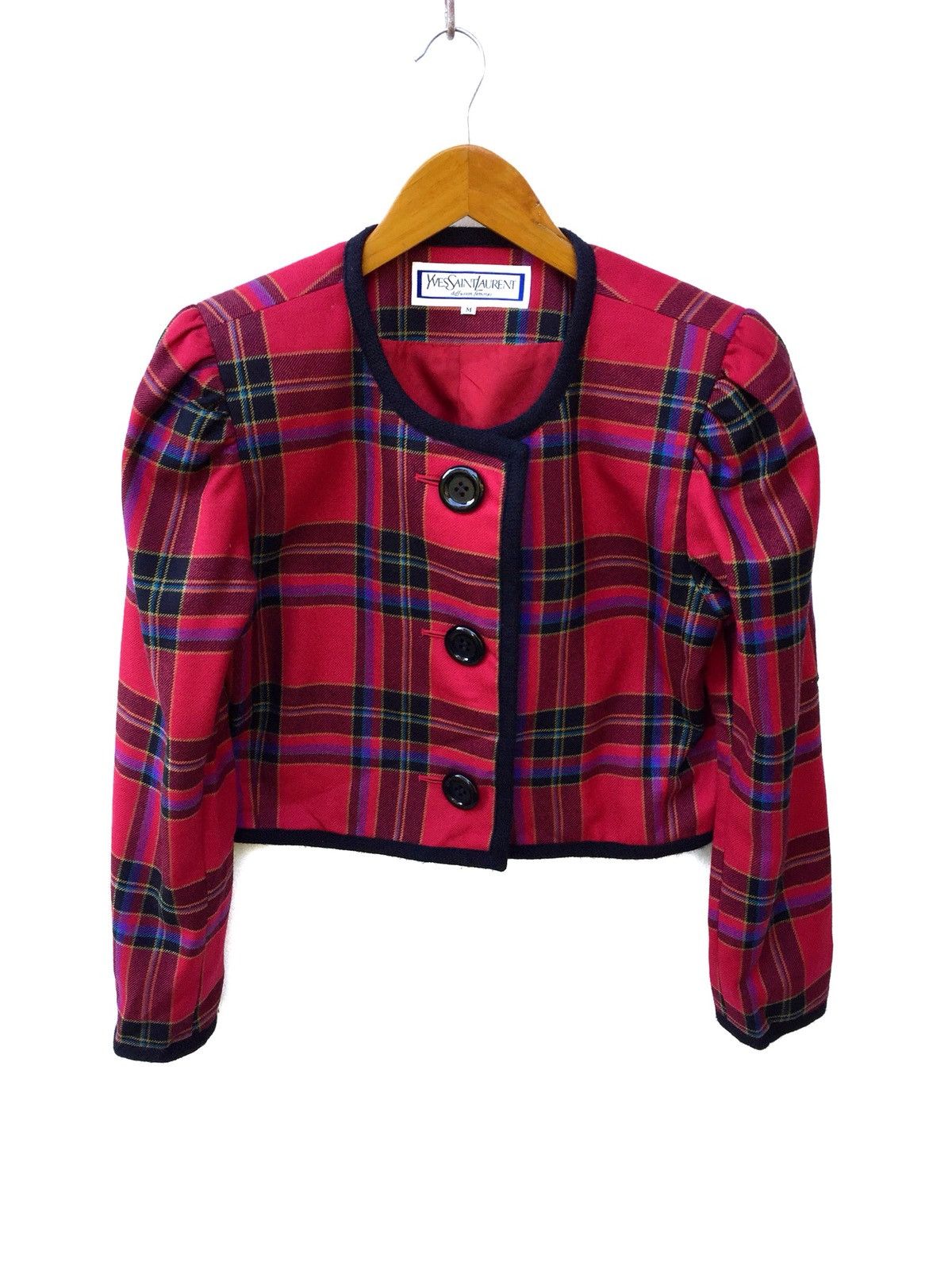 Vintage Yves Saint Laurent Wool Checkered Jacket