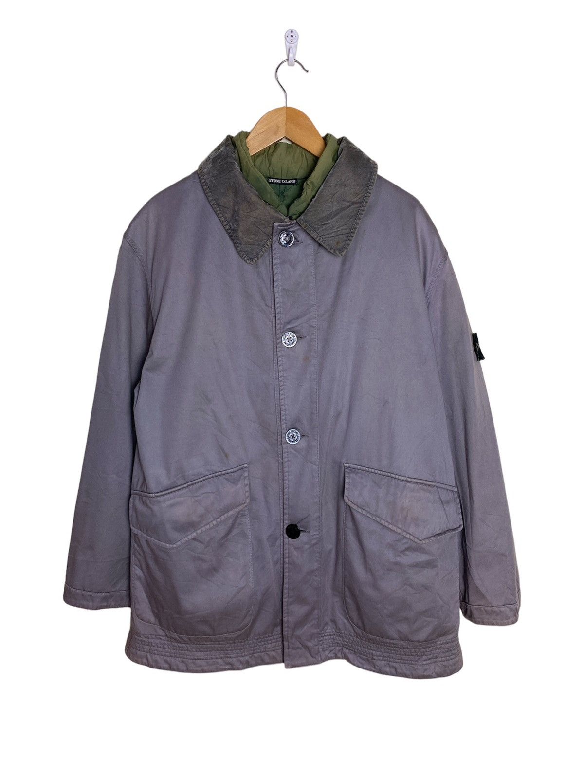 F/W 1996 Stone Island Raso Floccato Velvet Reversible Jacket