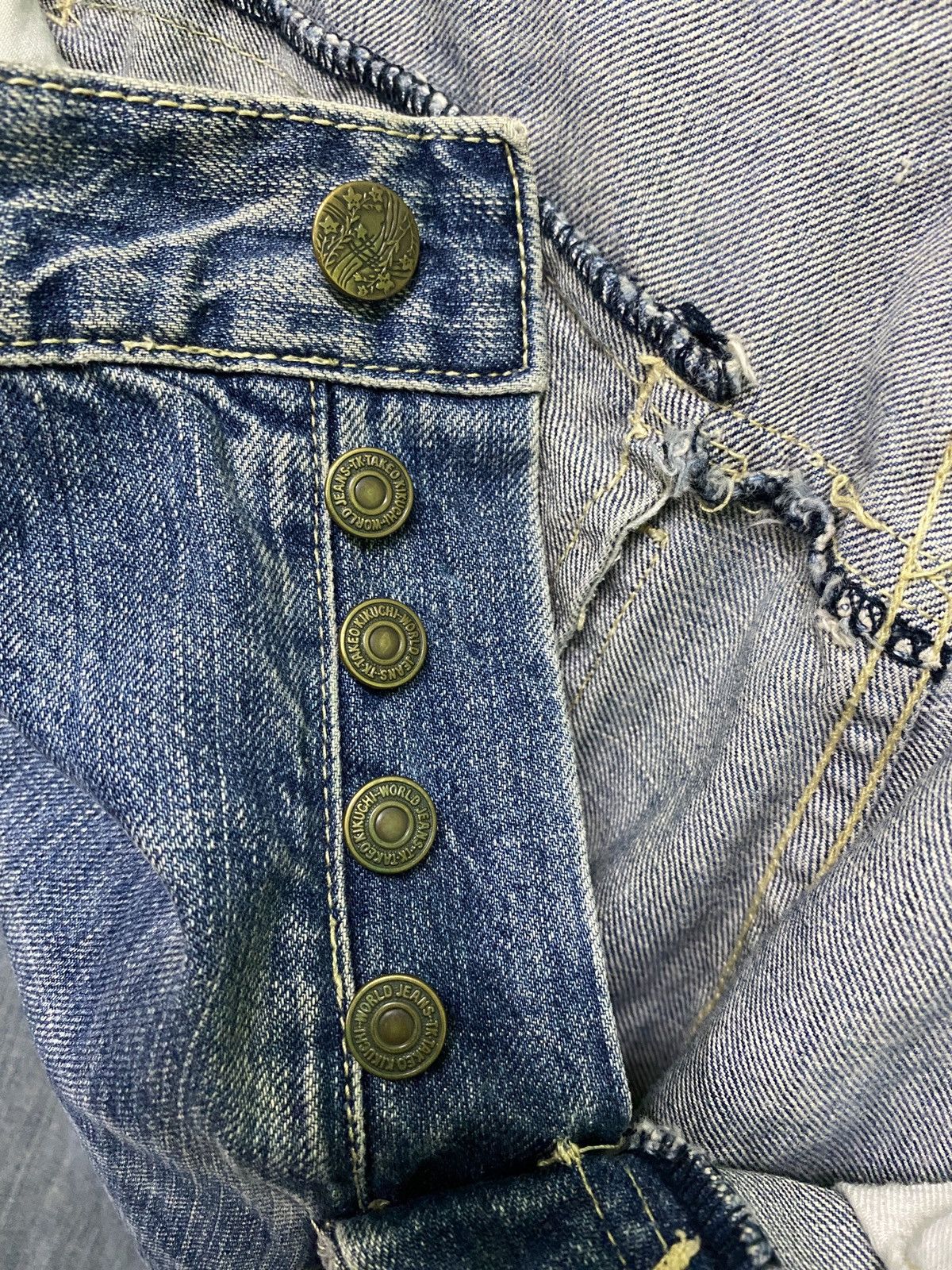 Japanese Brand TAKEO KIKUCHI Embroidered Fishh Japanese Motif Jeans Size US 32 / EU 48 - 21 Thumbnail