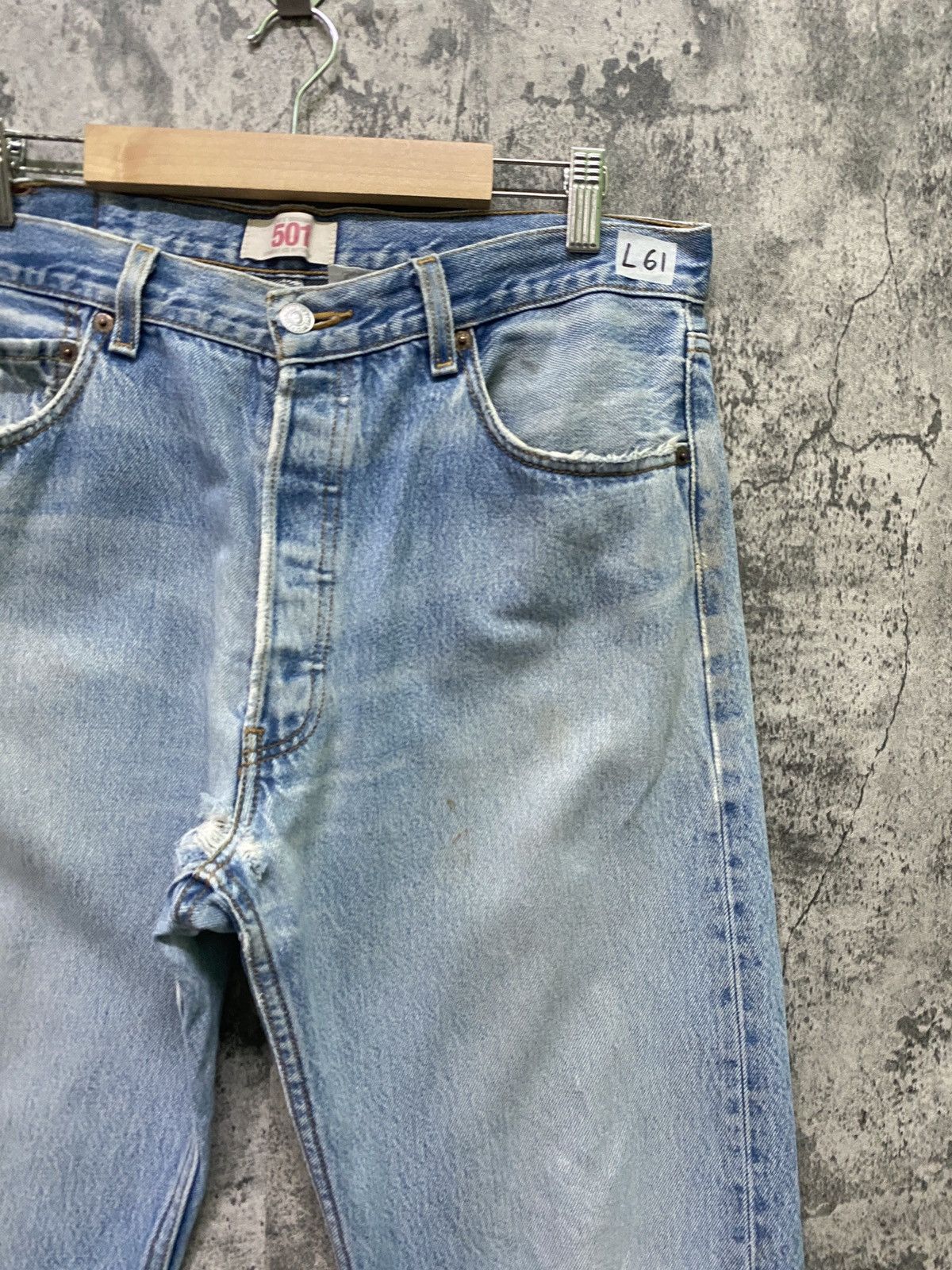 Levi's × Vintage Vintage LEVIS 501 Stone Wash Distressed Jeans- L61 Size US 32 / EU 48 - 5 Thumbnail