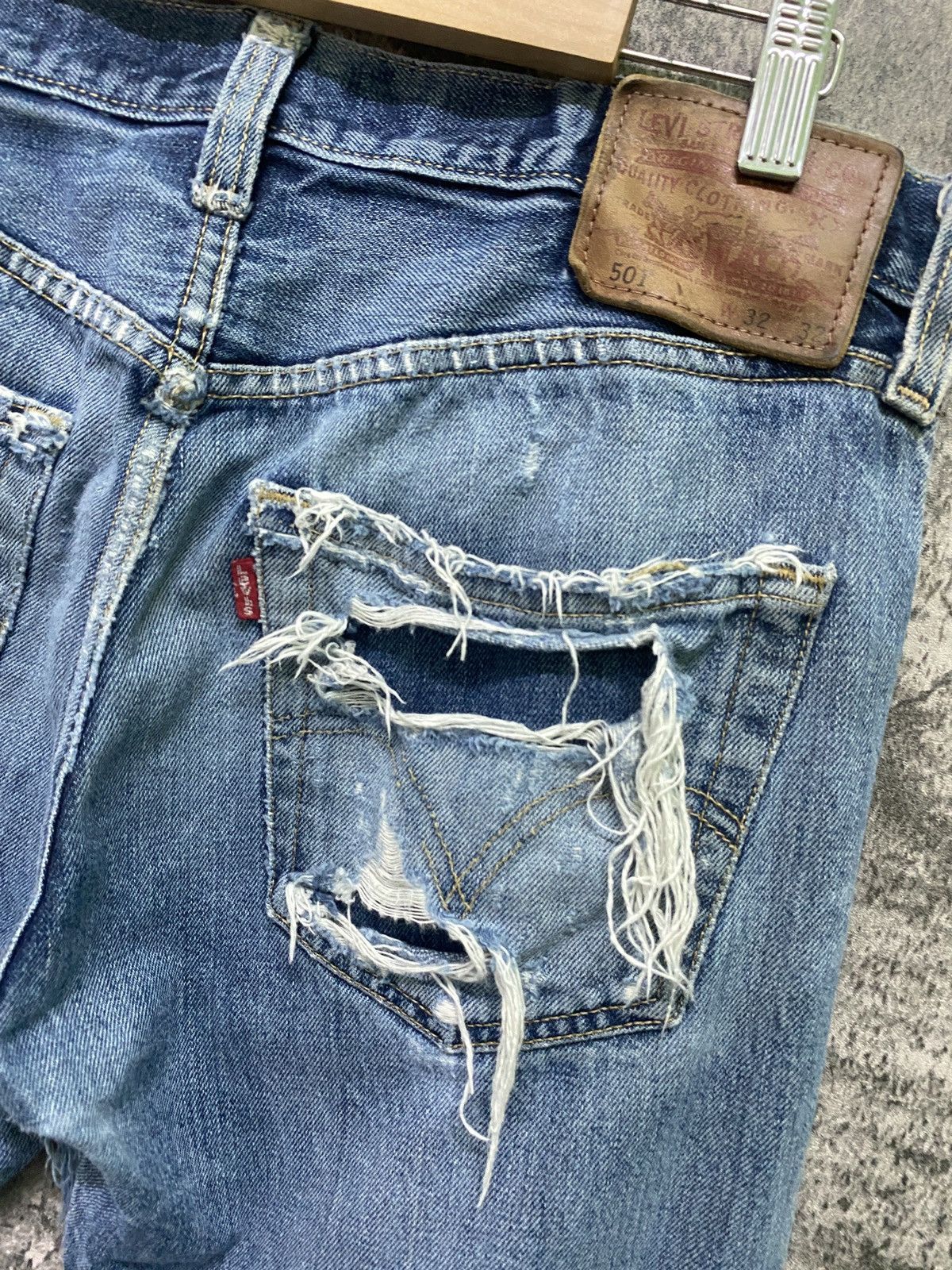 Levi's × Vintage Vintage Levi's 501 Super Distressed Jeans -L62 Size US 32 / EU 48 - 18 Thumbnail