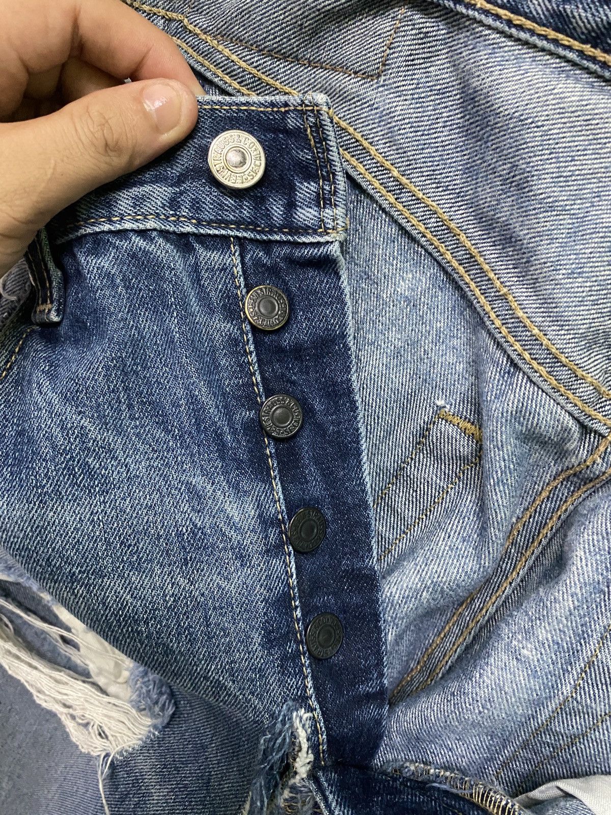 Levi's × Vintage Vintage Levi's 501 Super Distressed Jeans -L62 Size US 32 / EU 48 - 22 Thumbnail