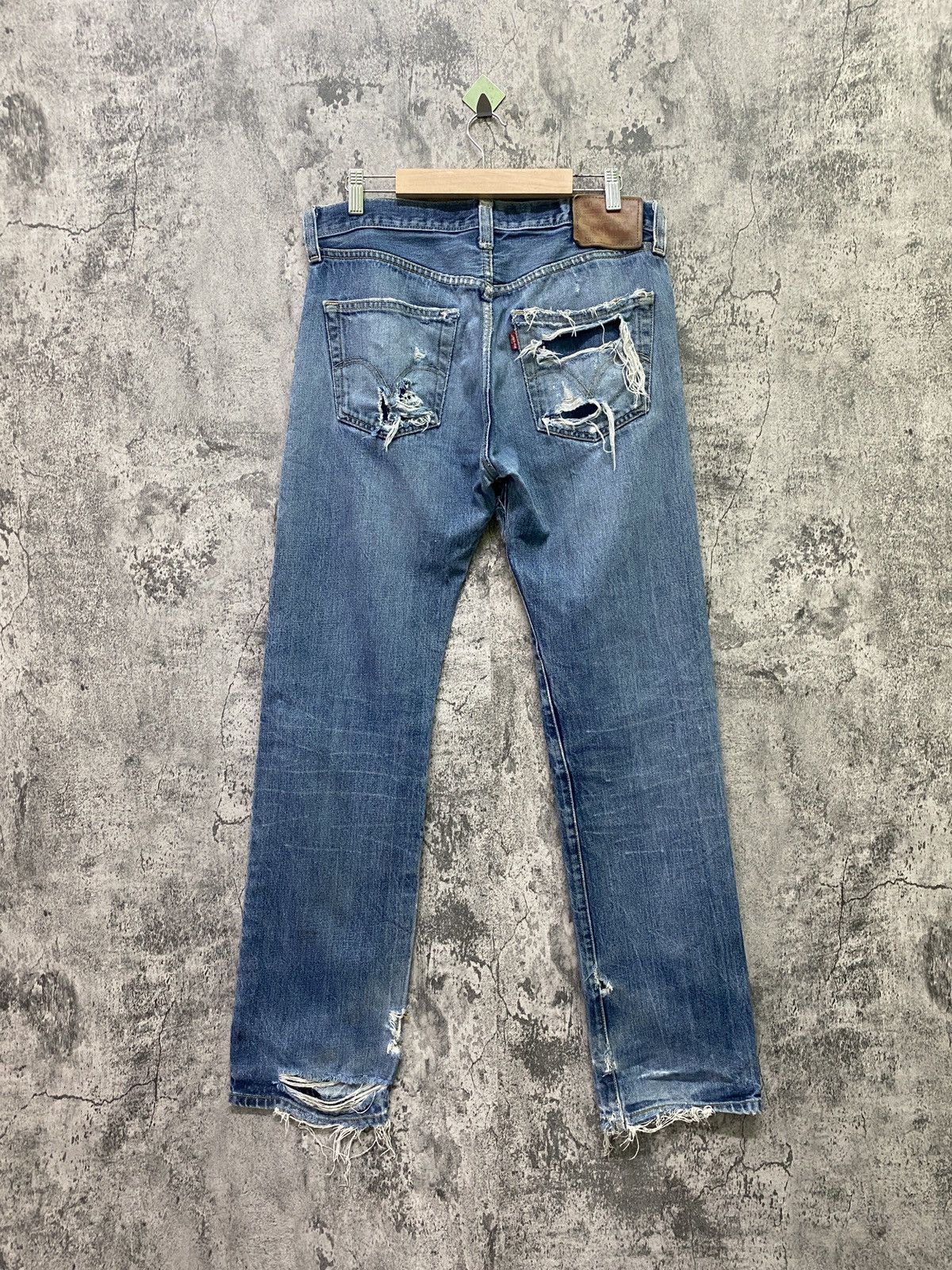 Levi's × Vintage Vintage Levi's 501 Super Distressed Jeans -L62 Size US 32 / EU 48 - 2 Thumbnail
