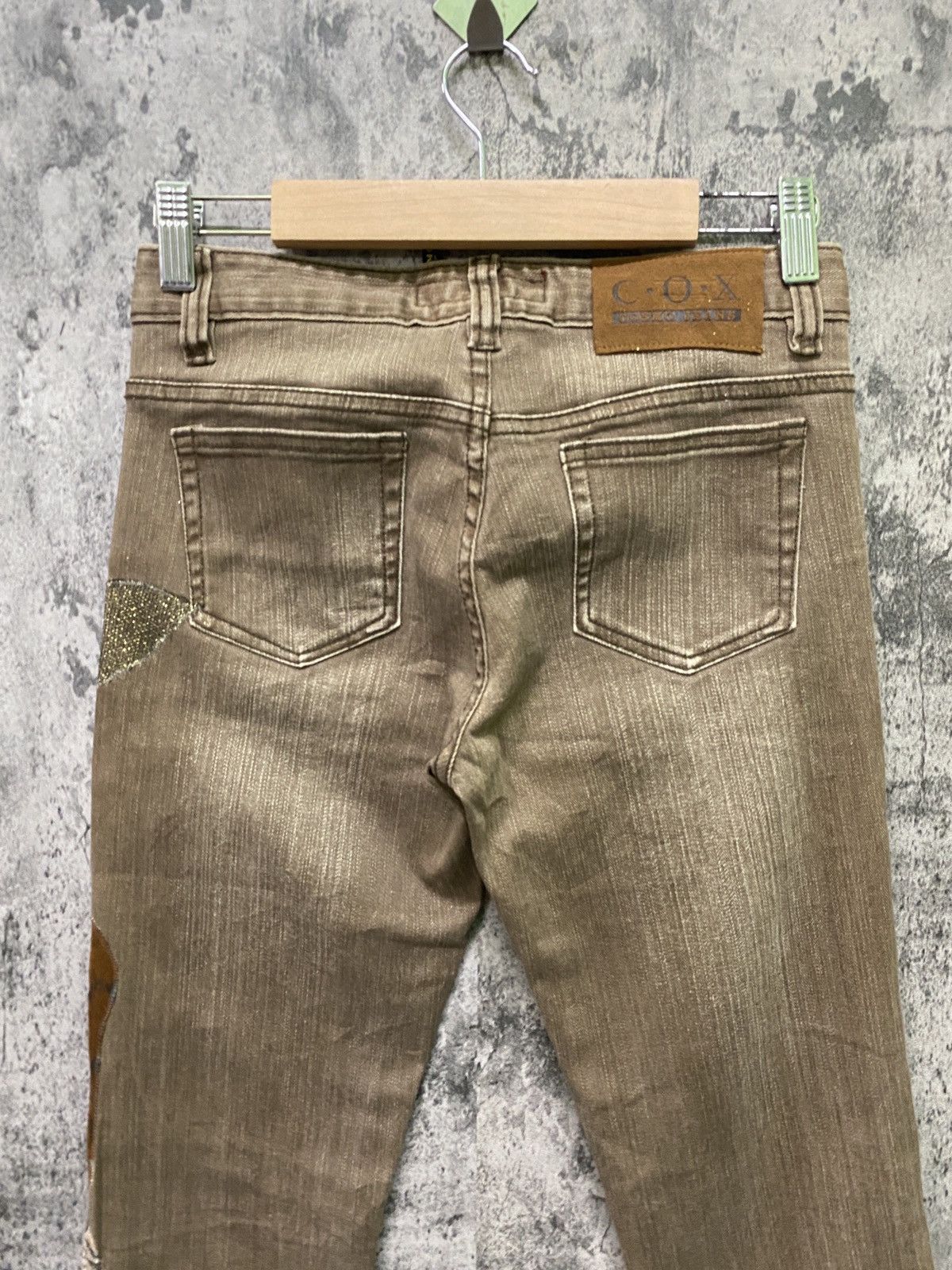 Designer × Japanese Brand Japanese C.O.X COSMO JEANS Flared Patchwork Pants Size US 27 - 10 Thumbnail
