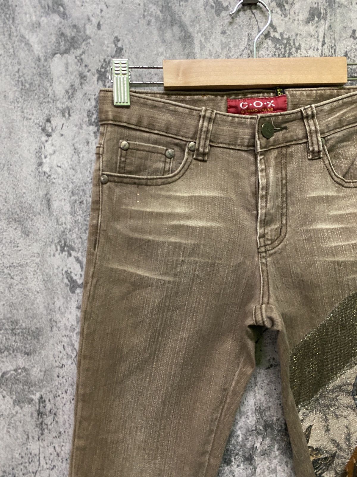 Designer × Japanese Brand Japanese C.O.X COSMO JEANS Flared Patchwork Pants Size US 27 - 4 Thumbnail