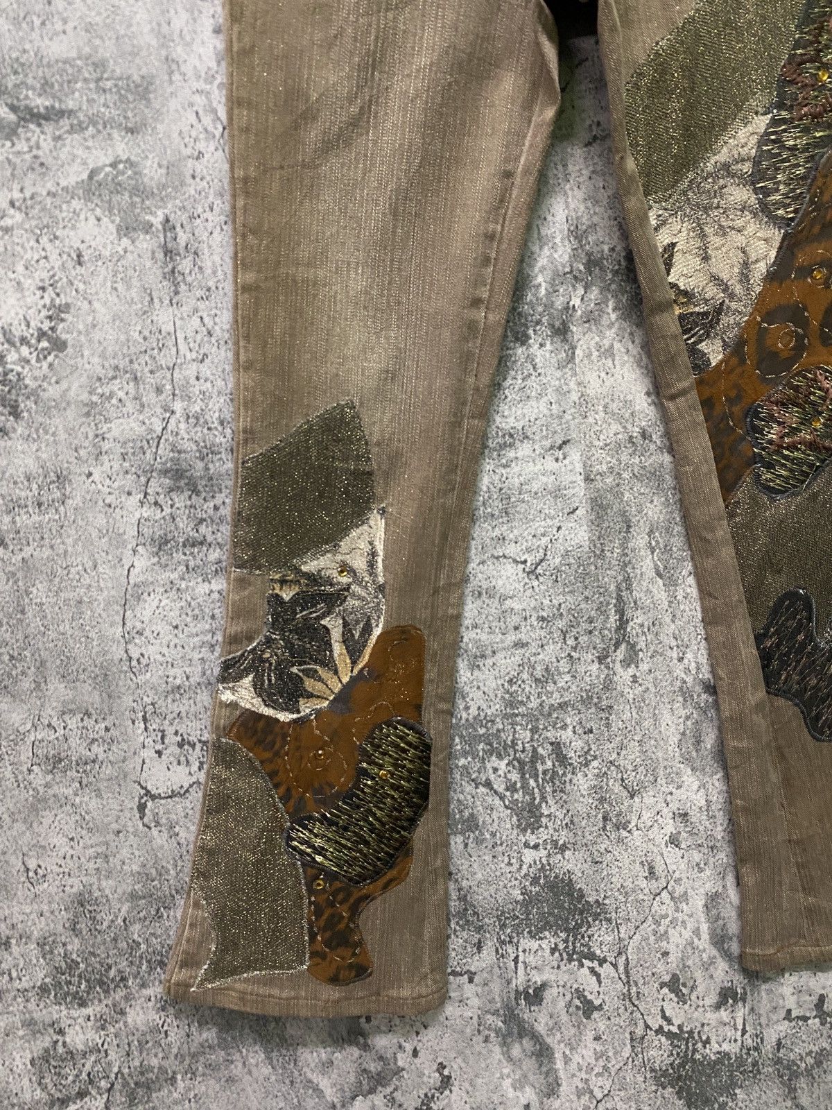 Designer × Japanese Brand Japanese C.O.X COSMO JEANS Flared Patchwork Pants Size US 27 - 8 Thumbnail