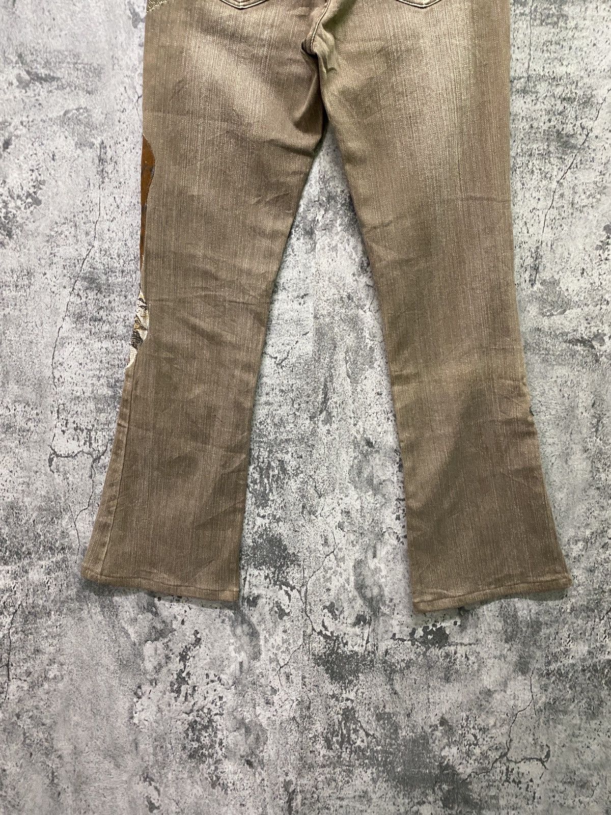 Designer × Japanese Brand Japanese C.O.X COSMO JEANS Flared Patchwork Pants Size US 27 - 15 Thumbnail