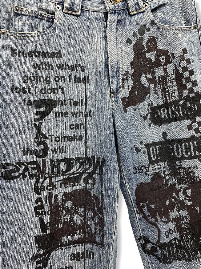 In The Attic FYE🔥IN THE ATTIC Seditionaries Punk Rock Poem Denim Pants Size US 30 / EU 46 - 6 Thumbnail